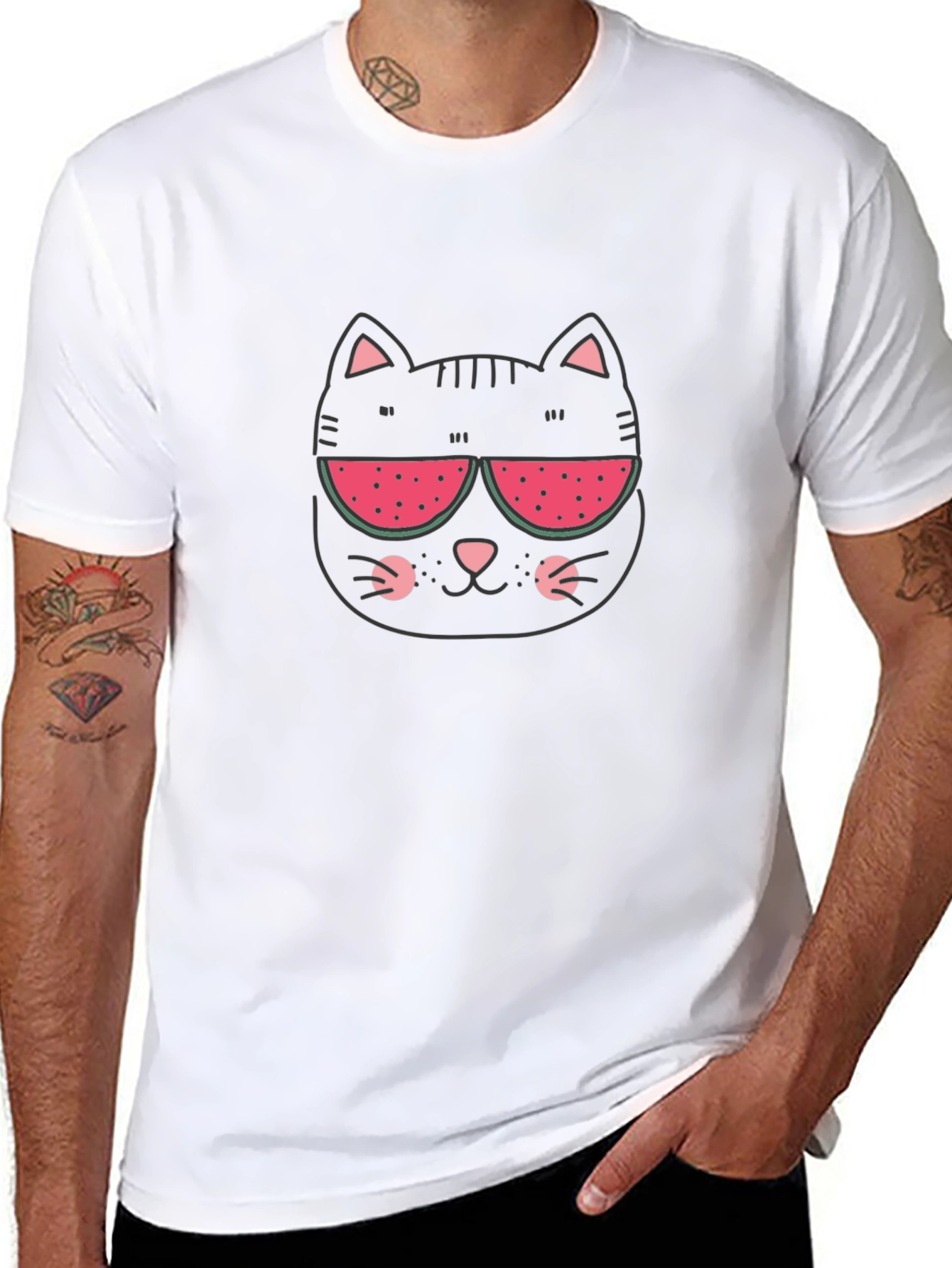 Cool Cat Watermelon Shades Graphic Tee