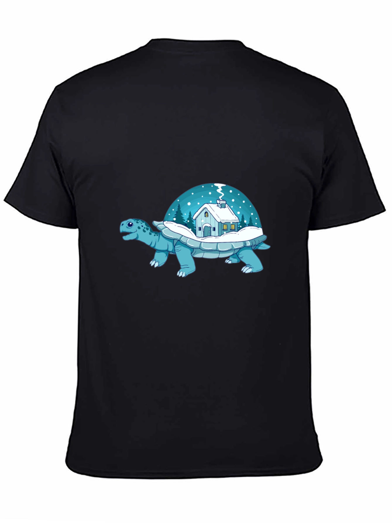 Winter Turtle House T-Shirt - Unique Graphic Tee