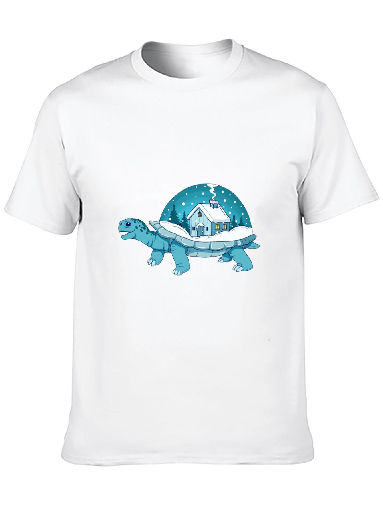 Winter Turtle House T-Shirt - Unique Graphic Tee