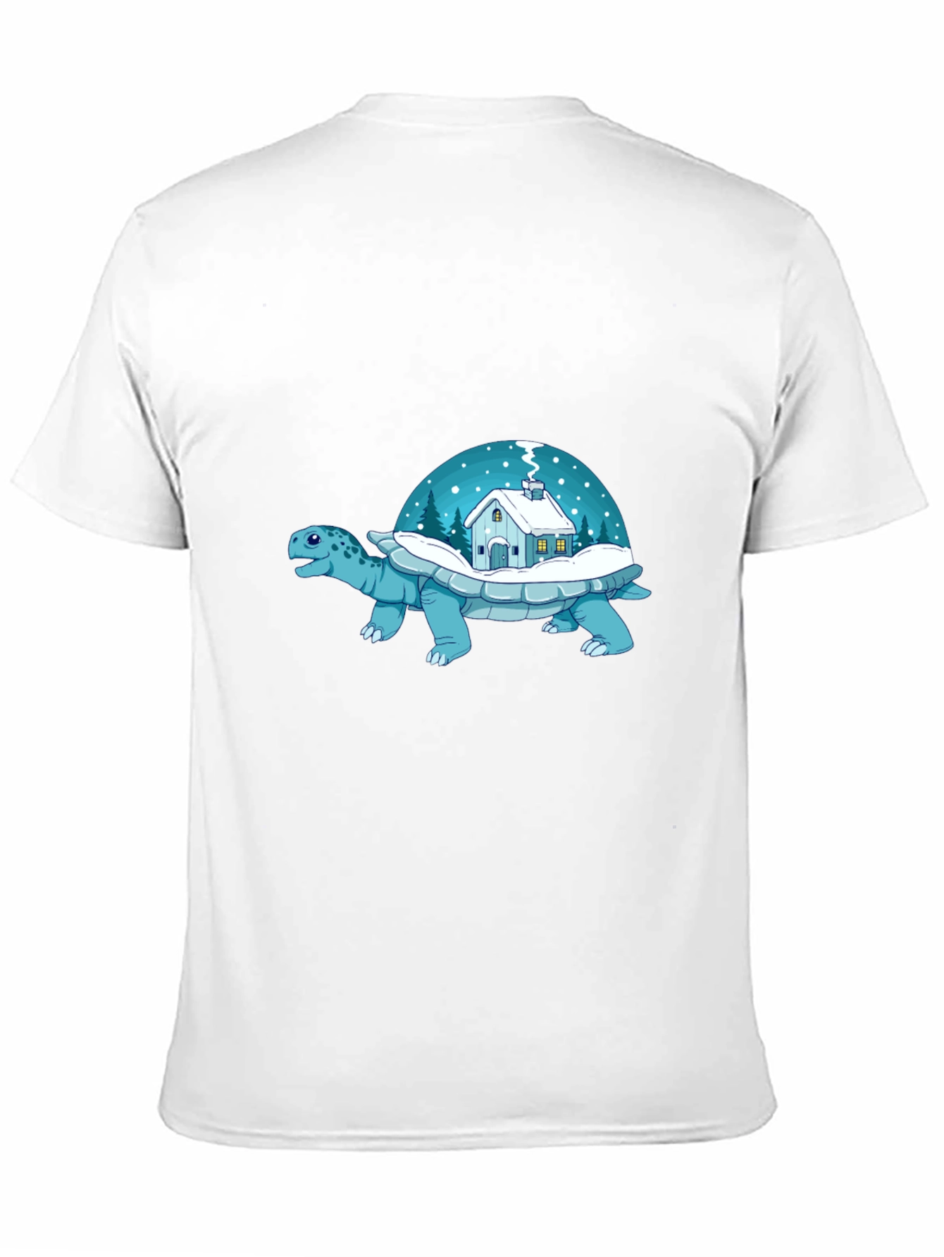 Winter Turtle House T-Shirt - Unique Graphic Tee