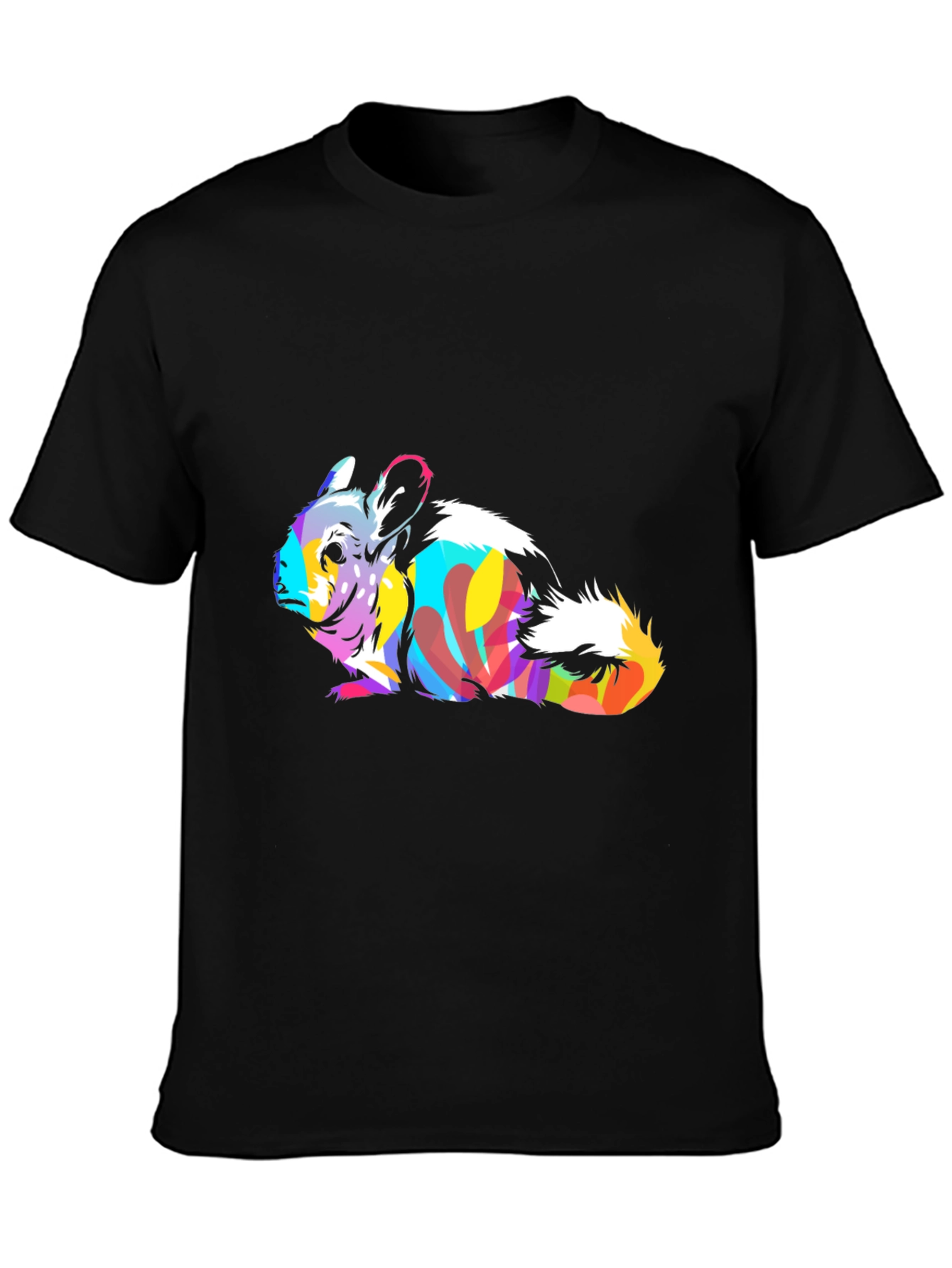 Vibrant Chinchilla Graphic Tee - Unique Animal Art