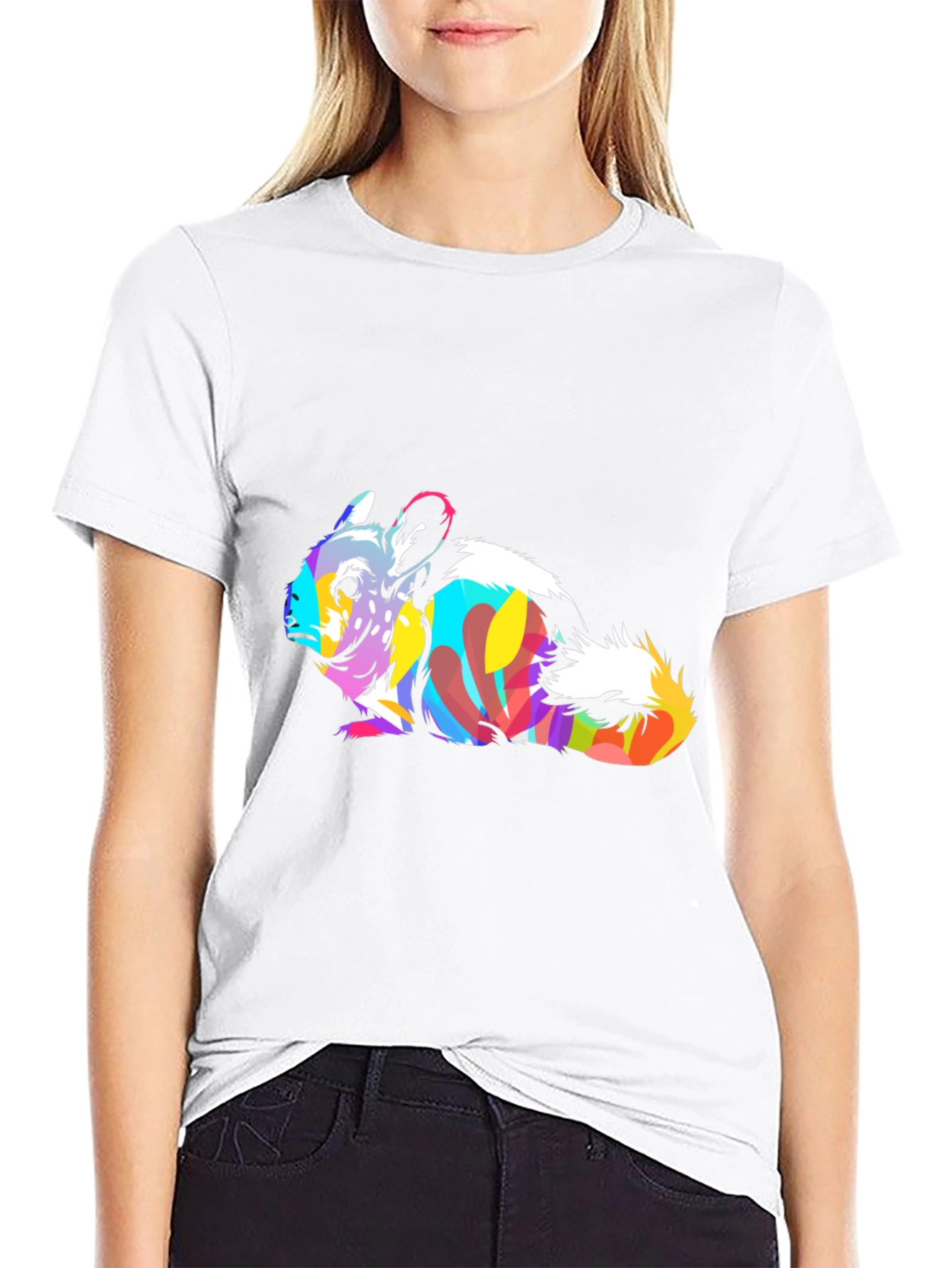 Vibrant Chinchilla Graphic Tee - Unique Animal Art