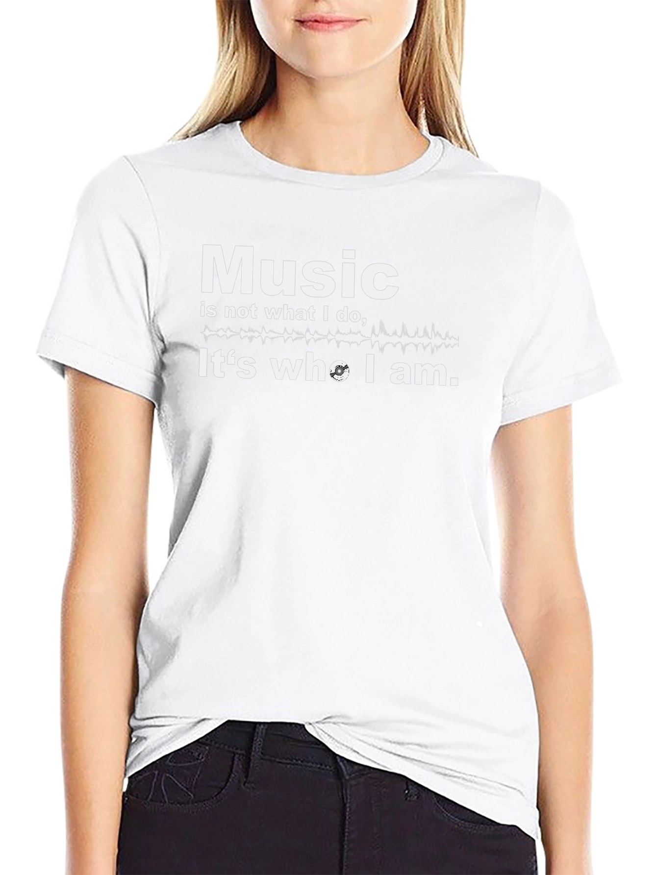 Music Is Who I Am Black Graphic Tee