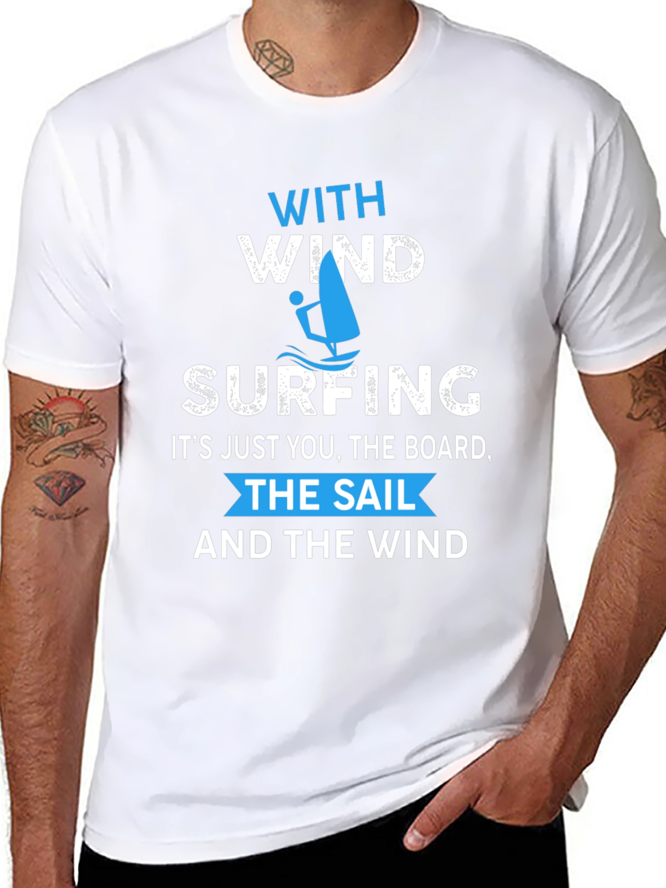 Windsurfing T-Shirt: With Wind & Waves Graphic Tee