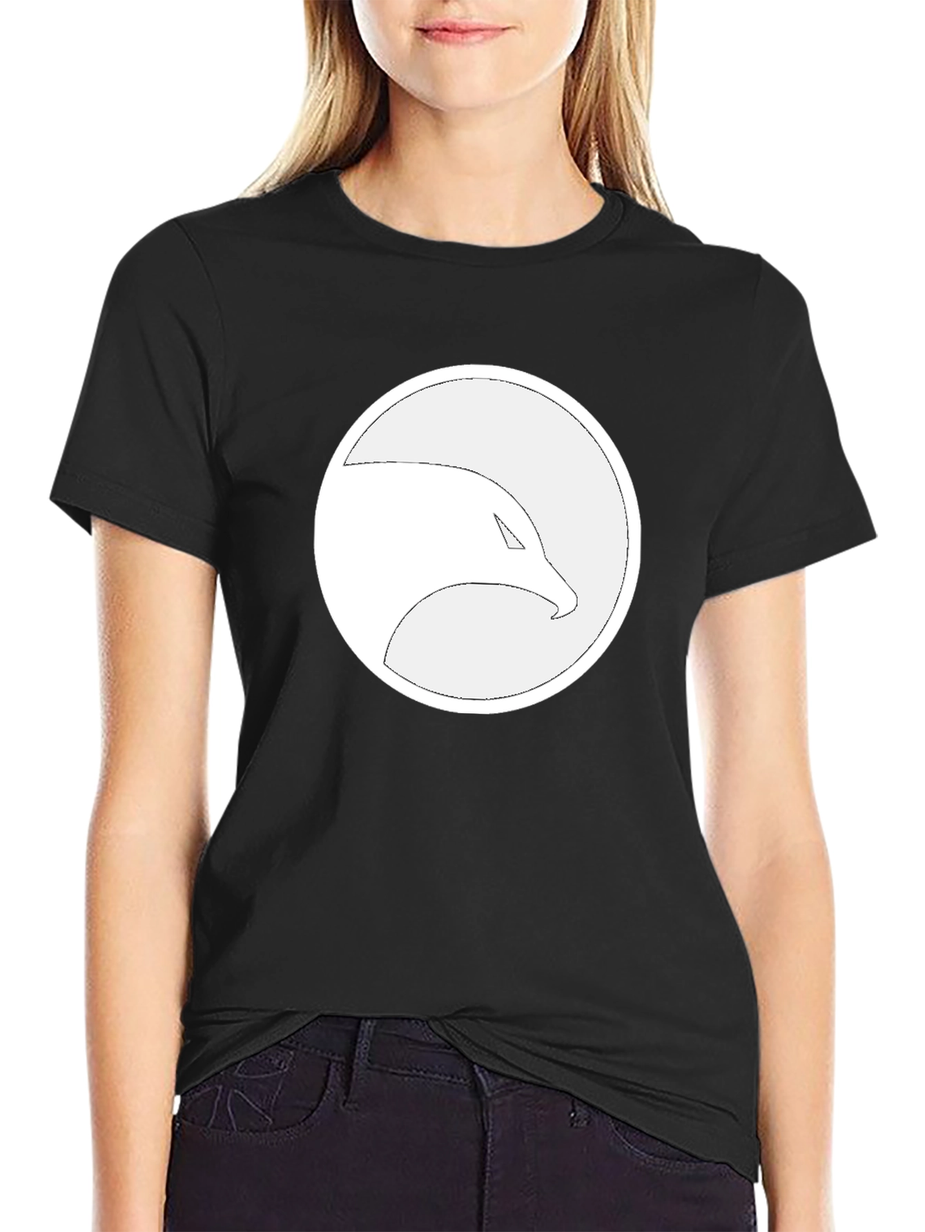 Eagle Logo Graphic Print Black T-Shirt
