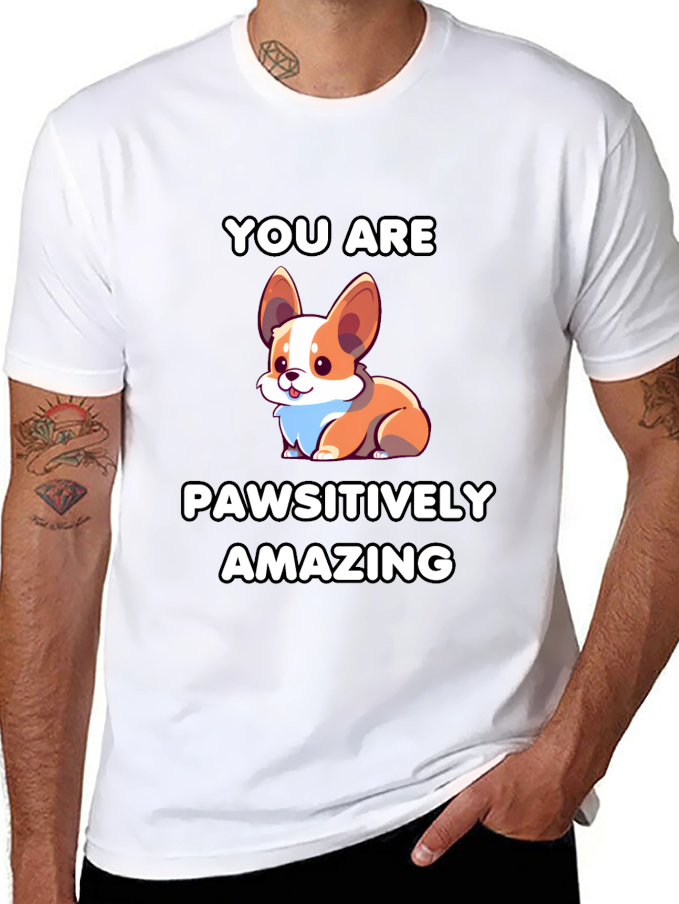 Pawsitively Amazing Corgi Graphic Tee