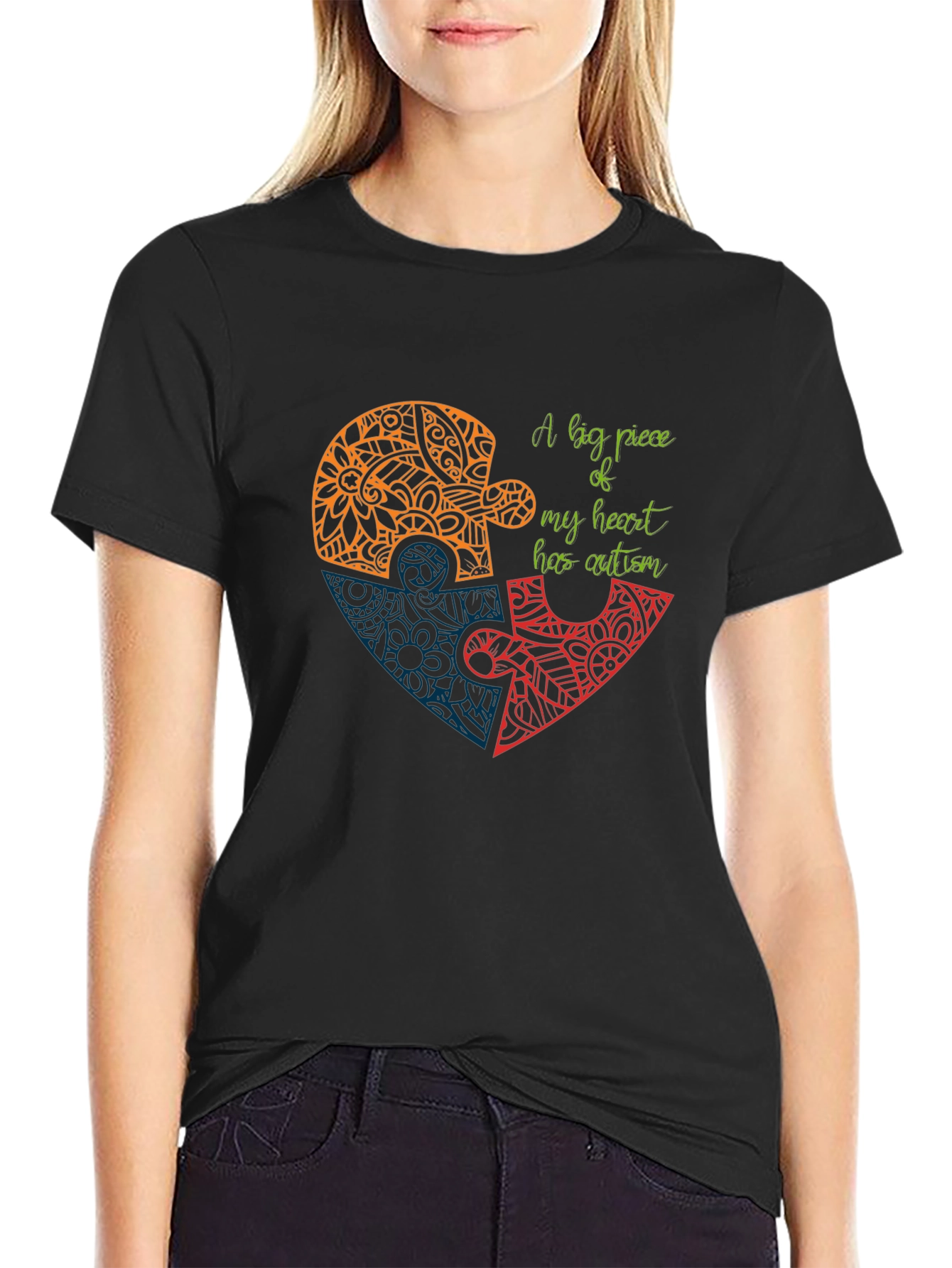 Autism Awareness Heart Puzzle T-Shirt