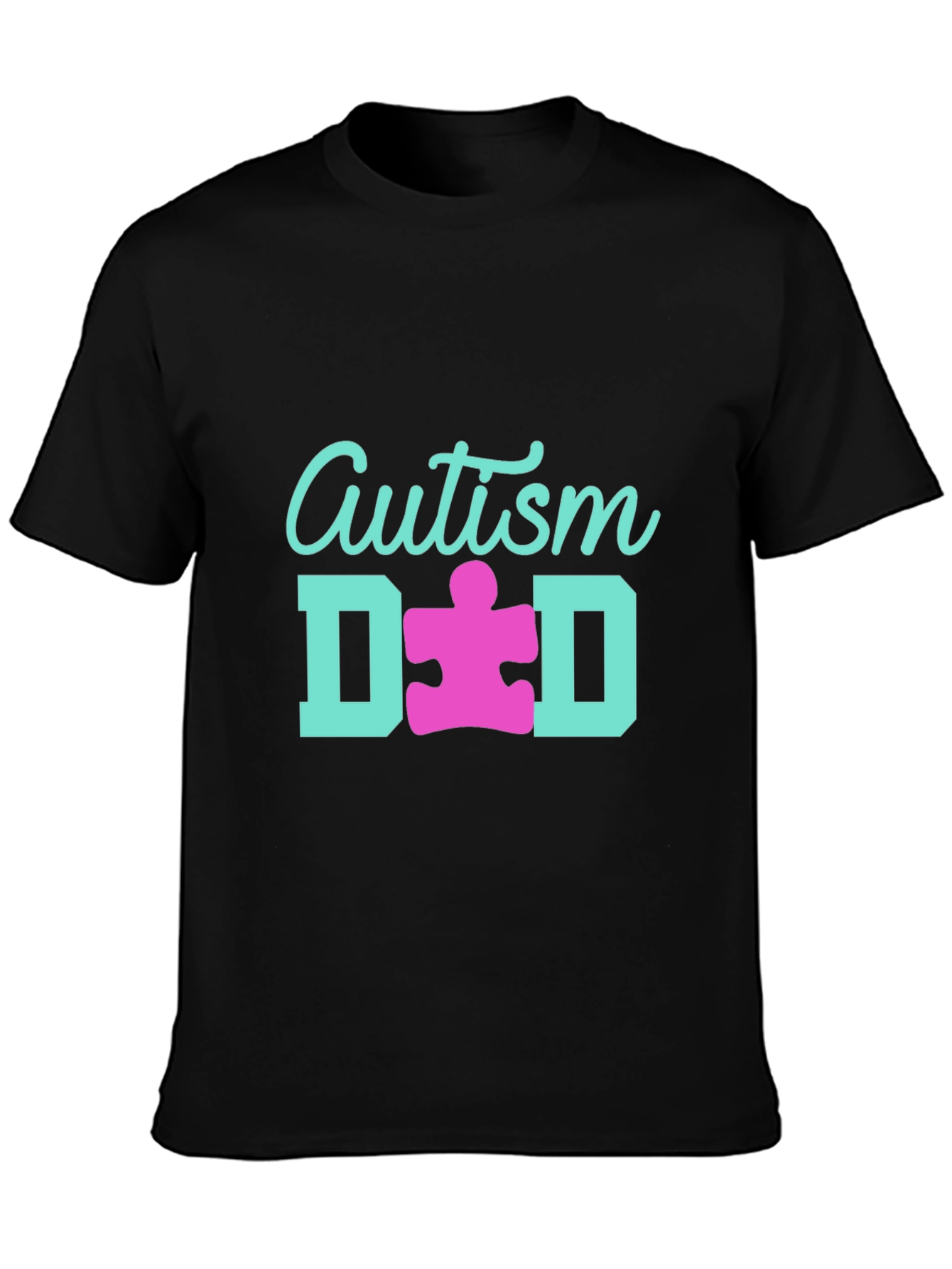 Autism Dad T-Shirt - Puzzle Piece Design