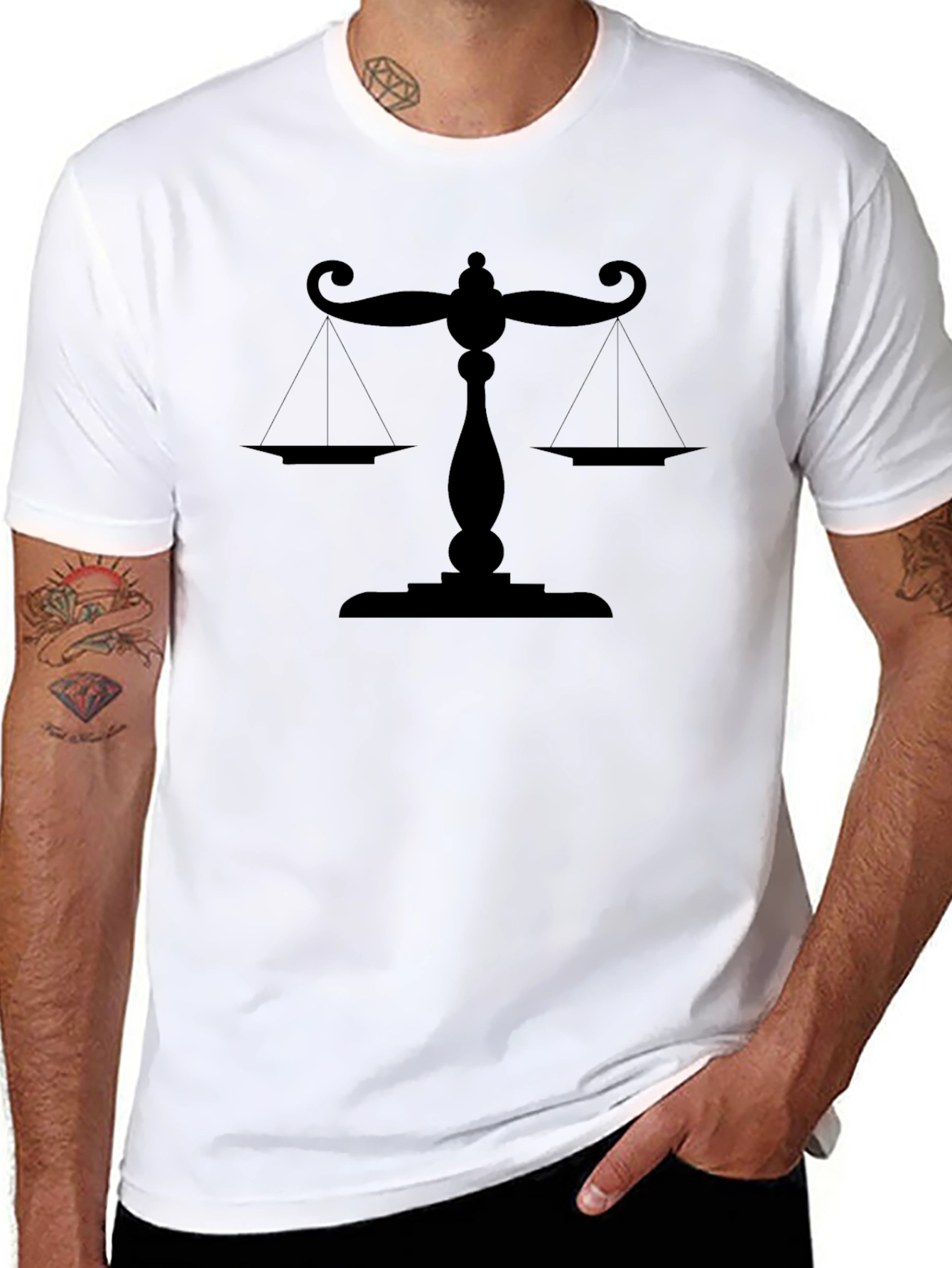 Scales of Justice Black T-Shirt