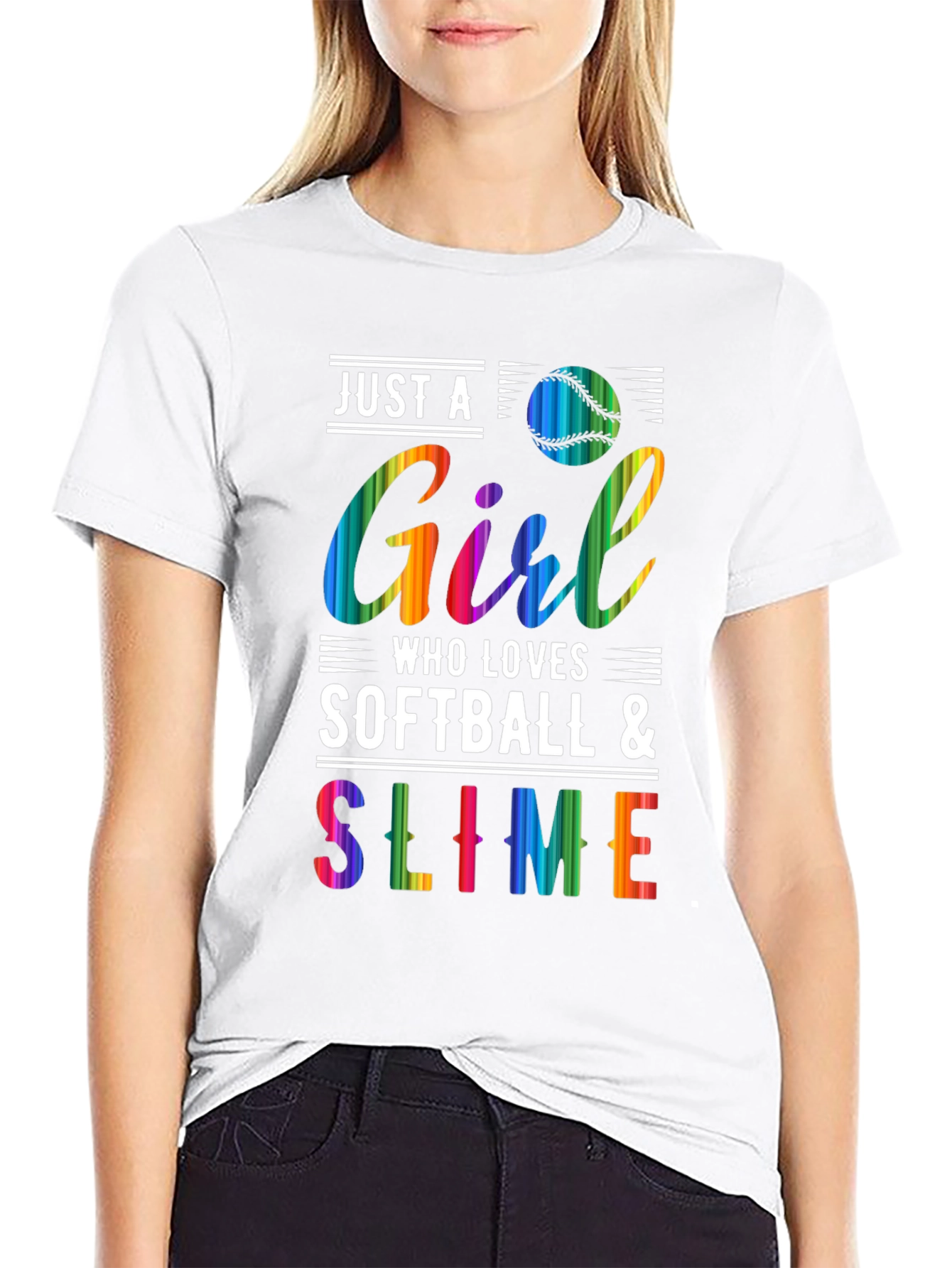 Girl Loves Softball & Slime Graphic Tee