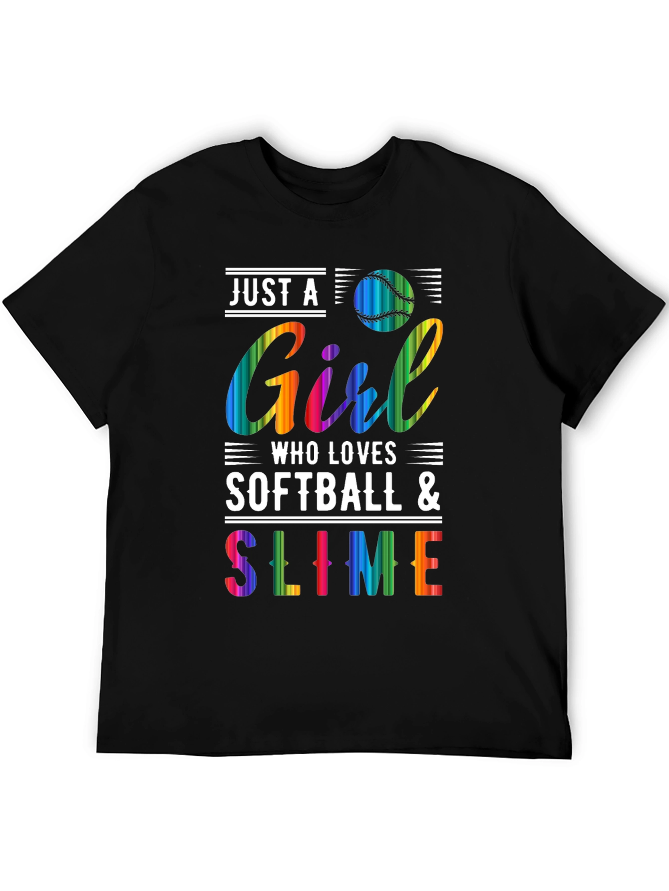 Girl Loves Softball & Slime Graphic Tee