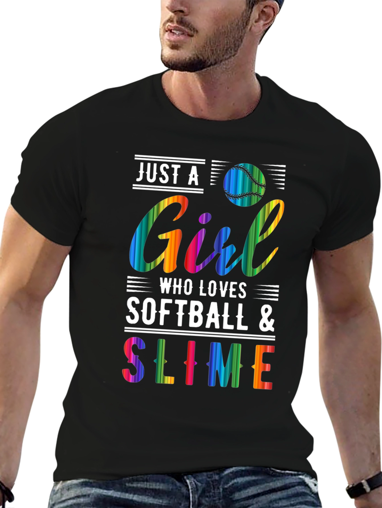 Girl Loves Softball & Slime Graphic Tee