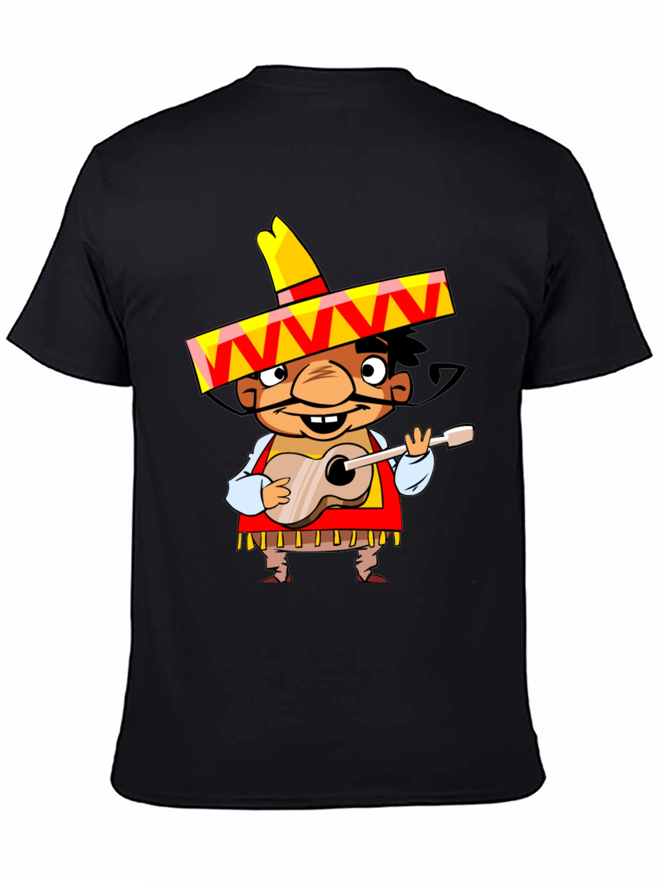 Mariachi Cartoon Graphic Tee - Black