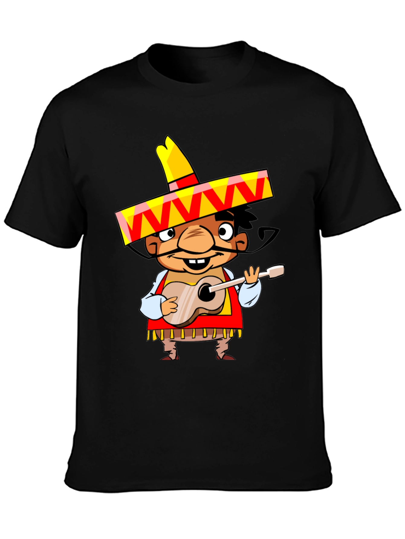 Mariachi Cartoon Graphic Tee - Black