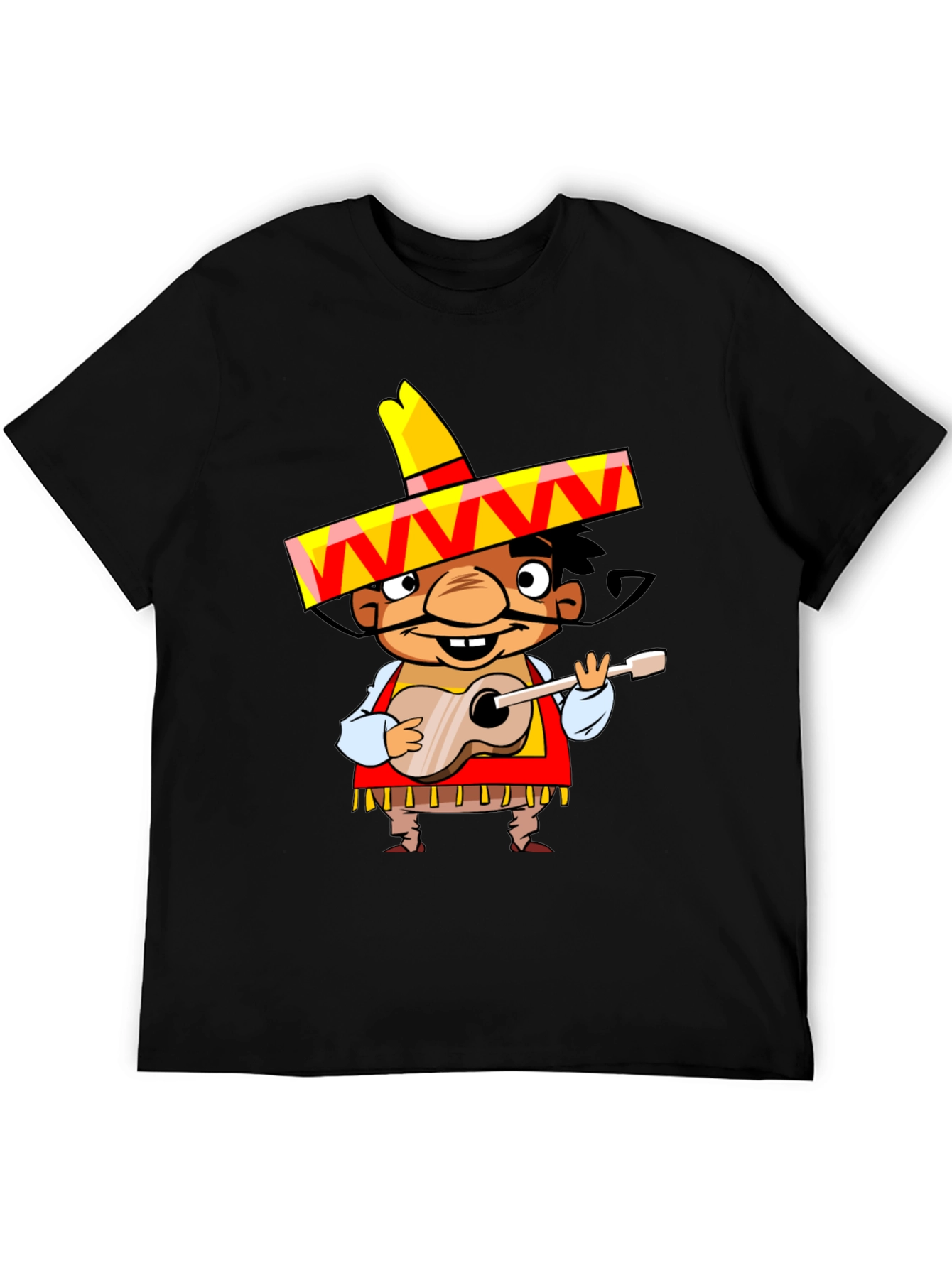 Mariachi Cartoon Graphic Tee - Black