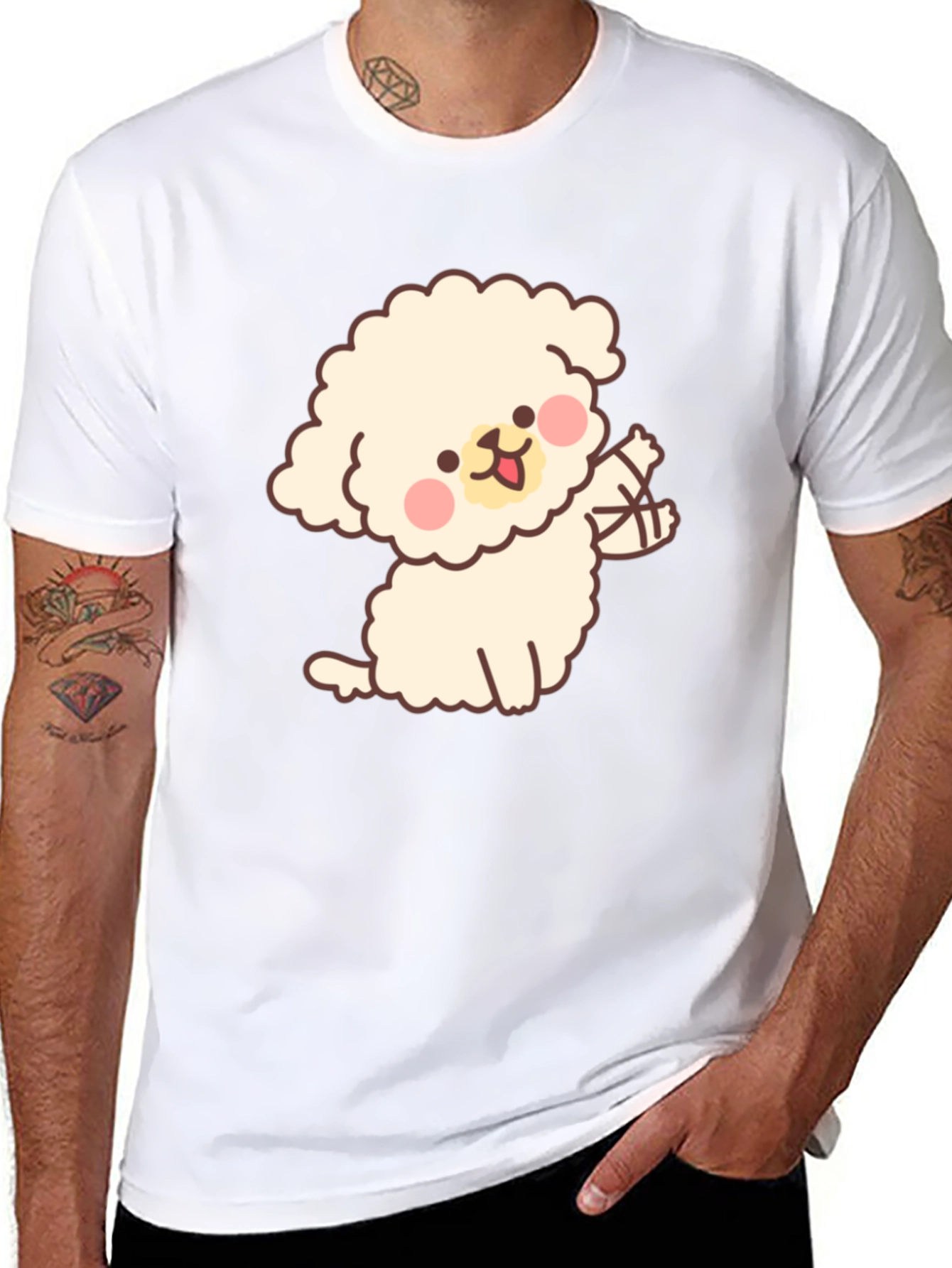 Cute Puppy Graphic T-Shirt - Soft Style Black Tee