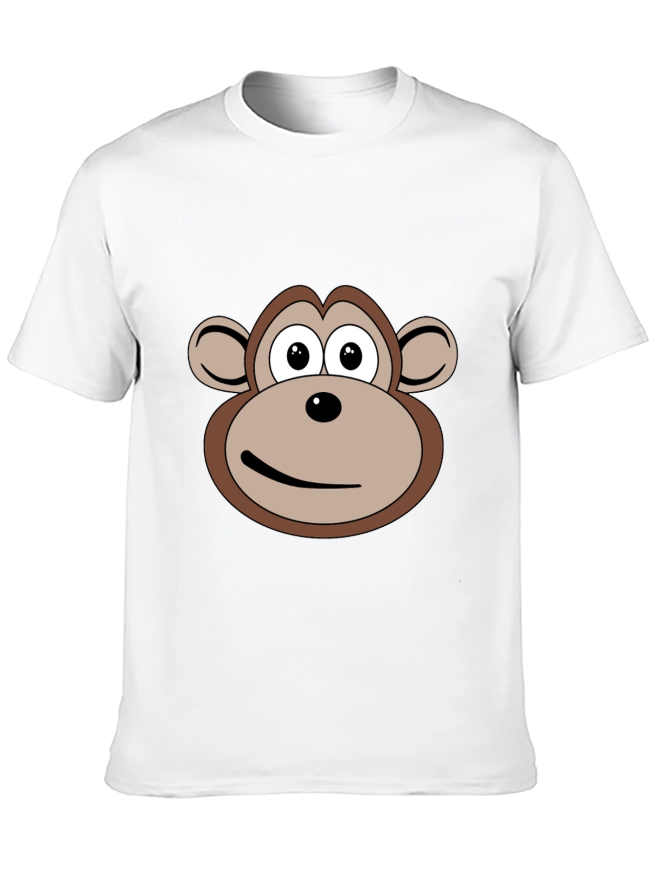 Cartoon Monkey Face Black T-Shirt