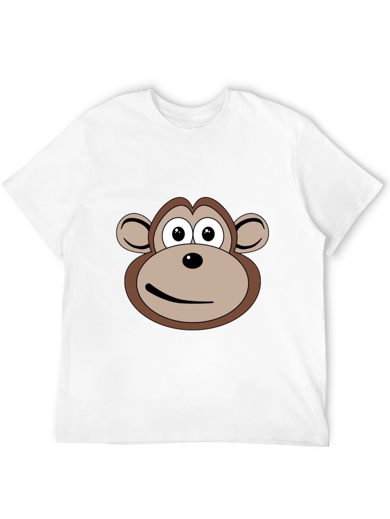 Cartoon Monkey Face Black T-Shirt