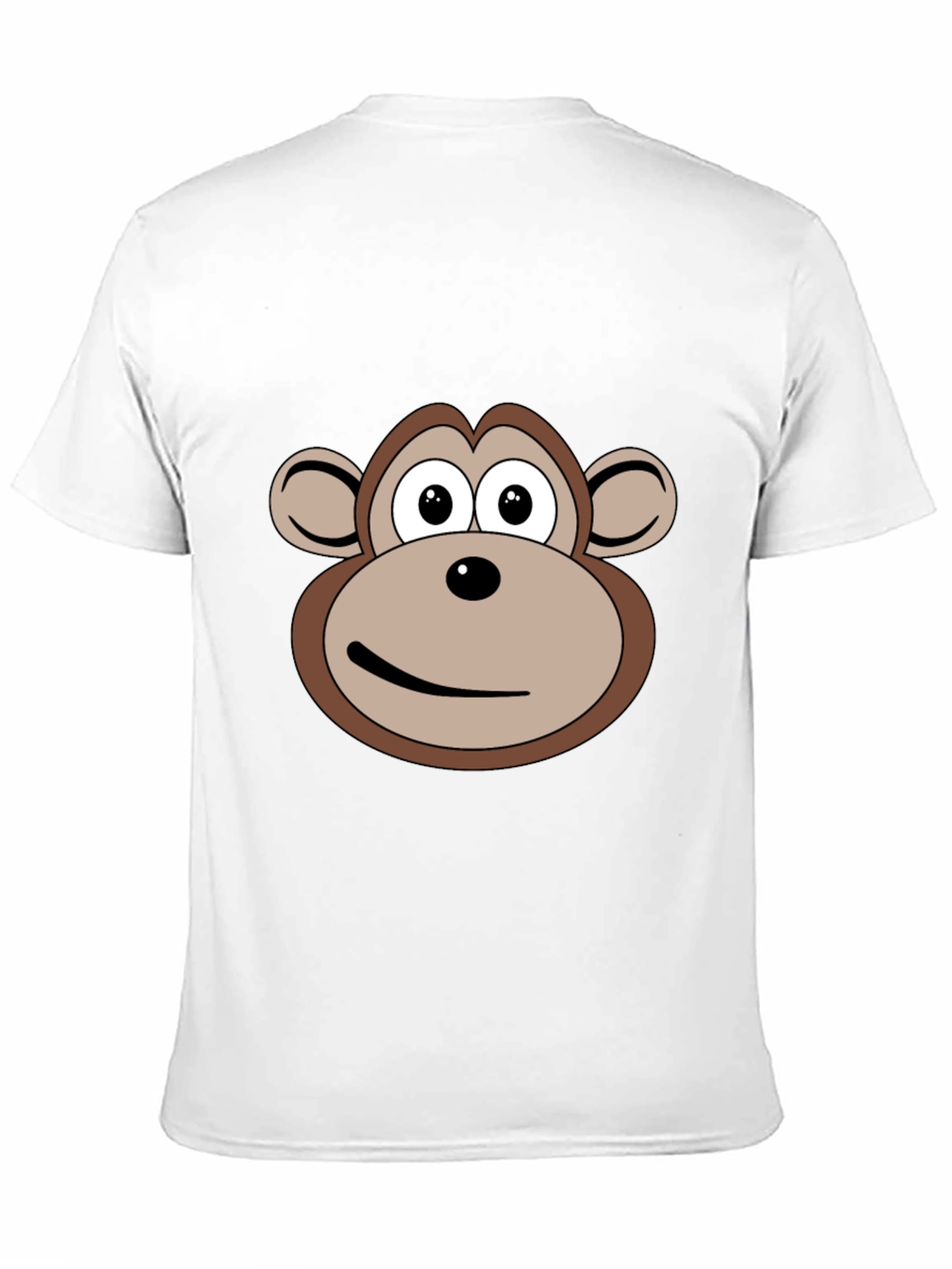 Cartoon Monkey Face Black T-Shirt