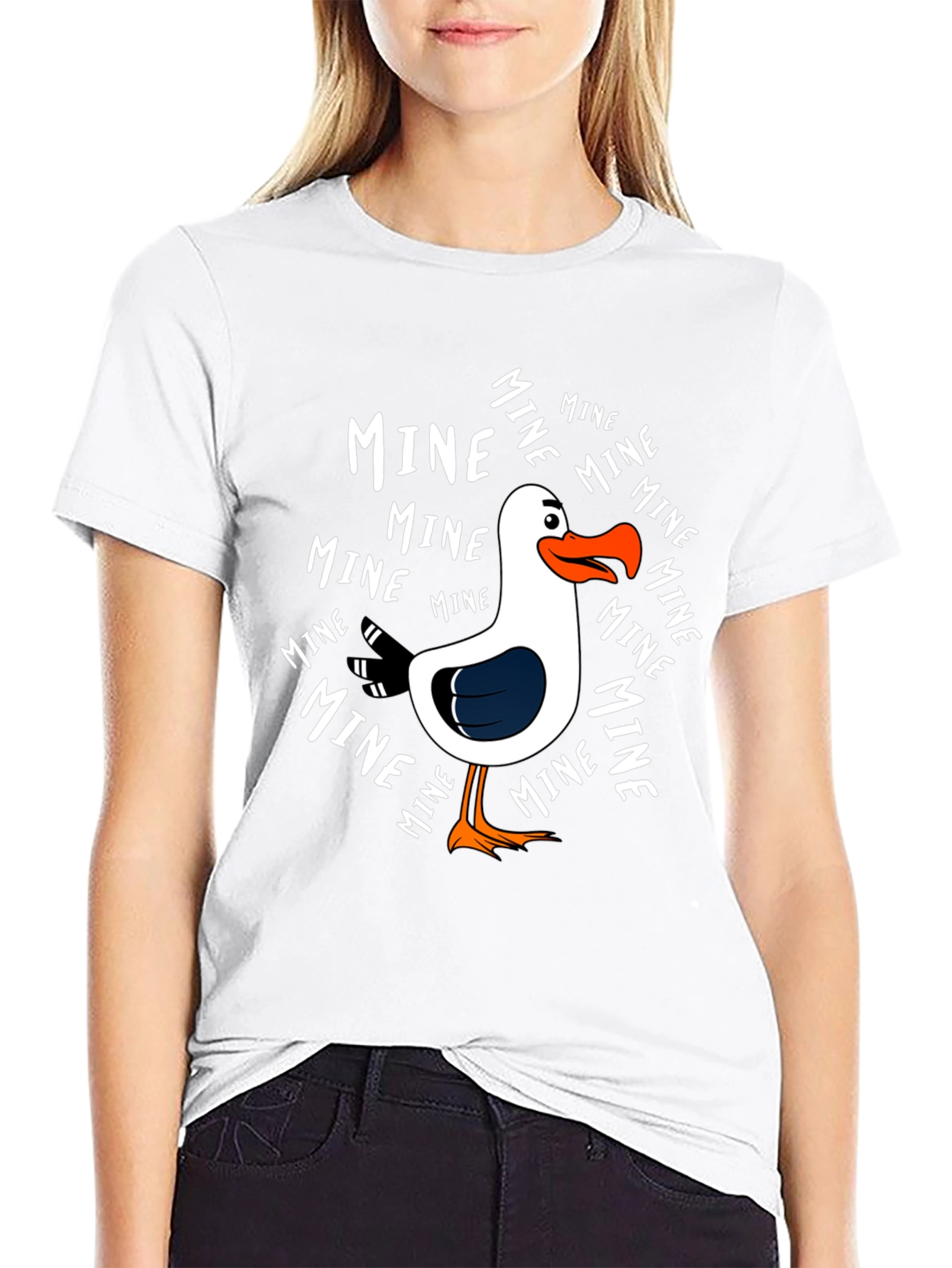 Funny Seagull MINE Graphic T-Shirt