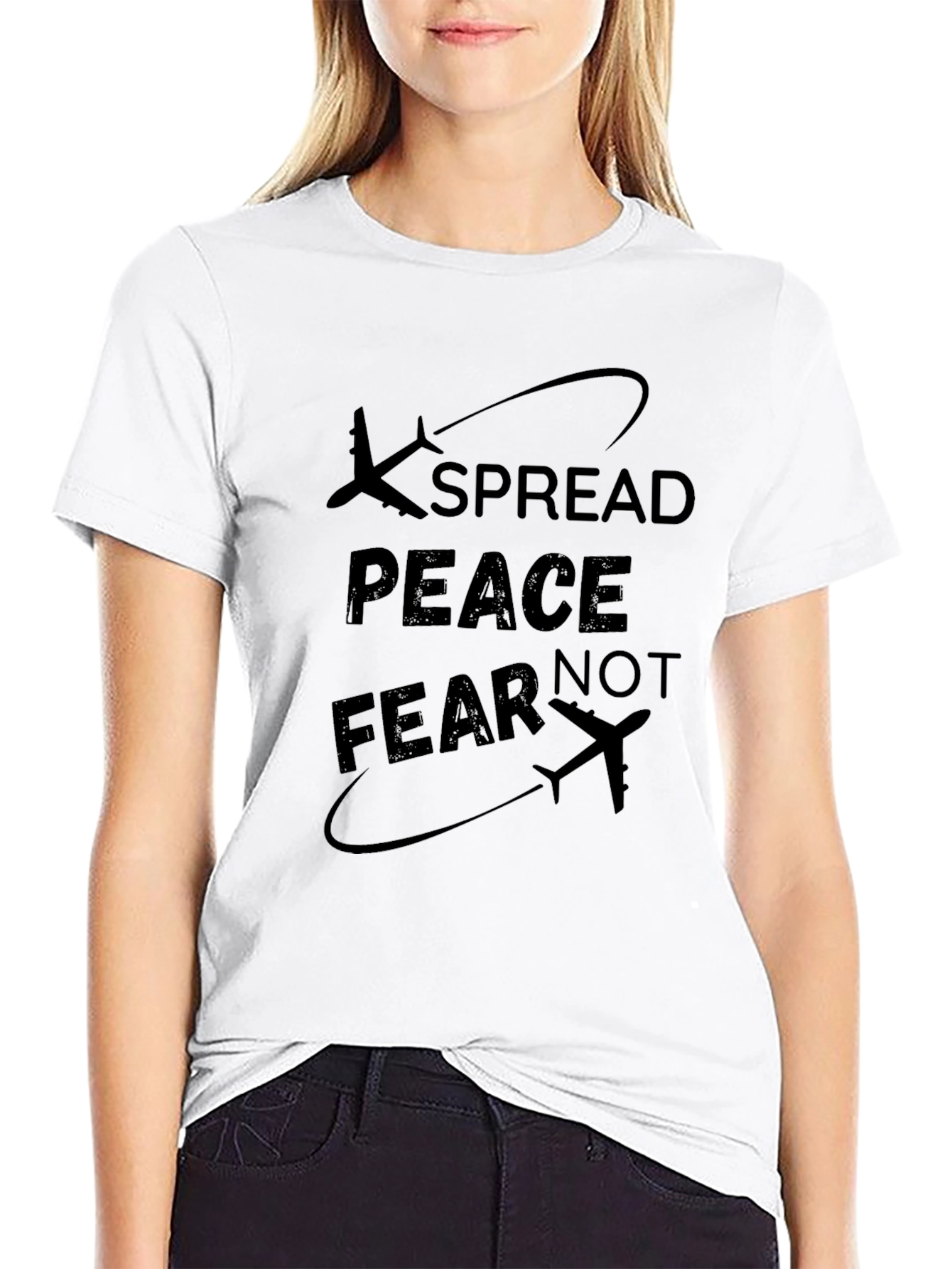 Spread Peace T-Shirt - Airplane Design