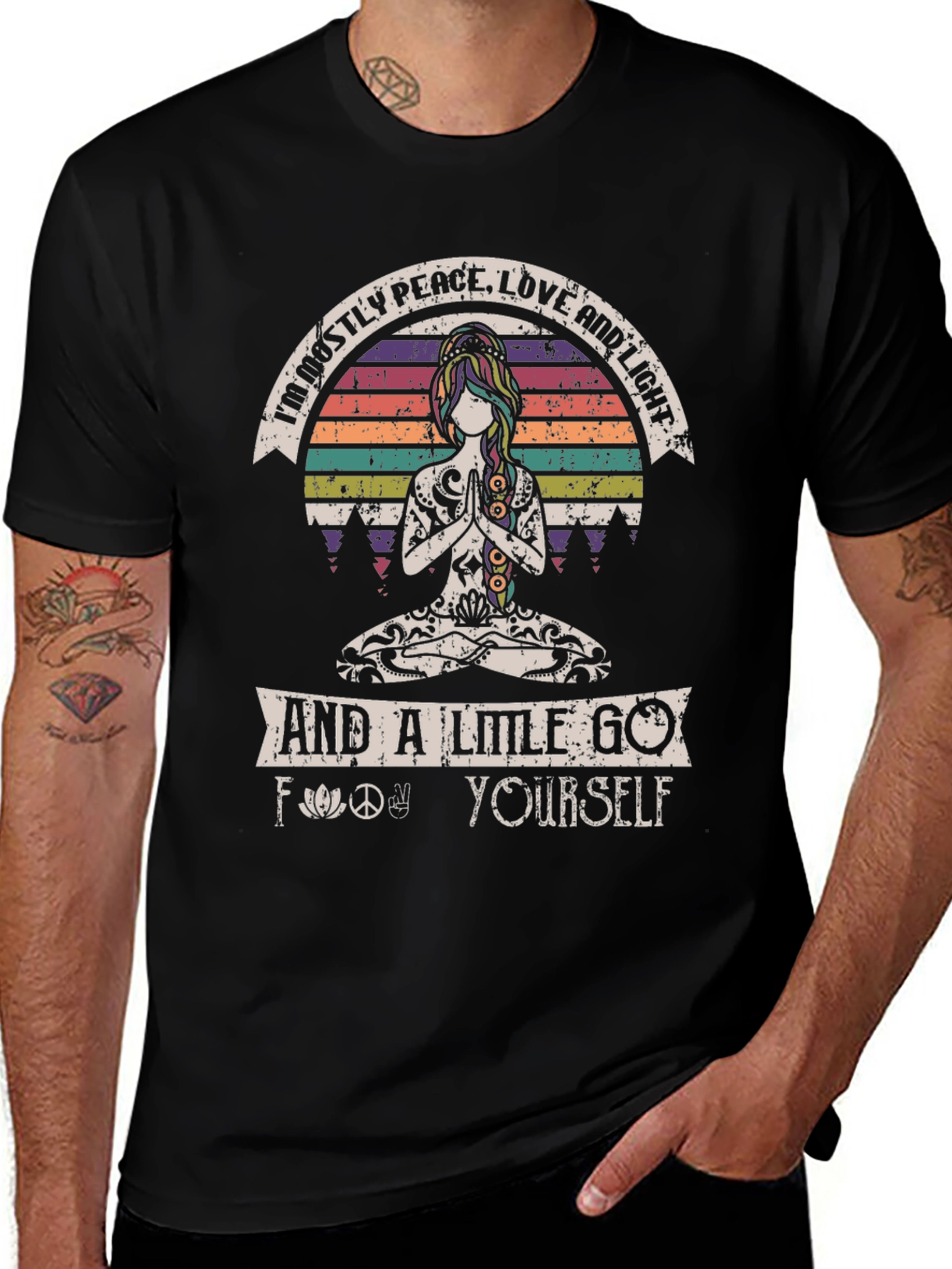 Peace Love and Light Graphic T-Shirt - Relaxed Fit