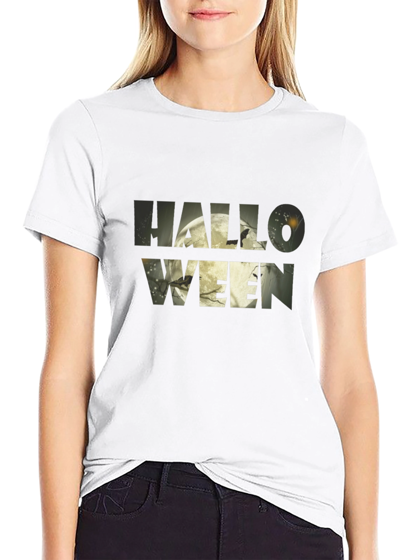 Halloween Graphic Print Black T-Shirt