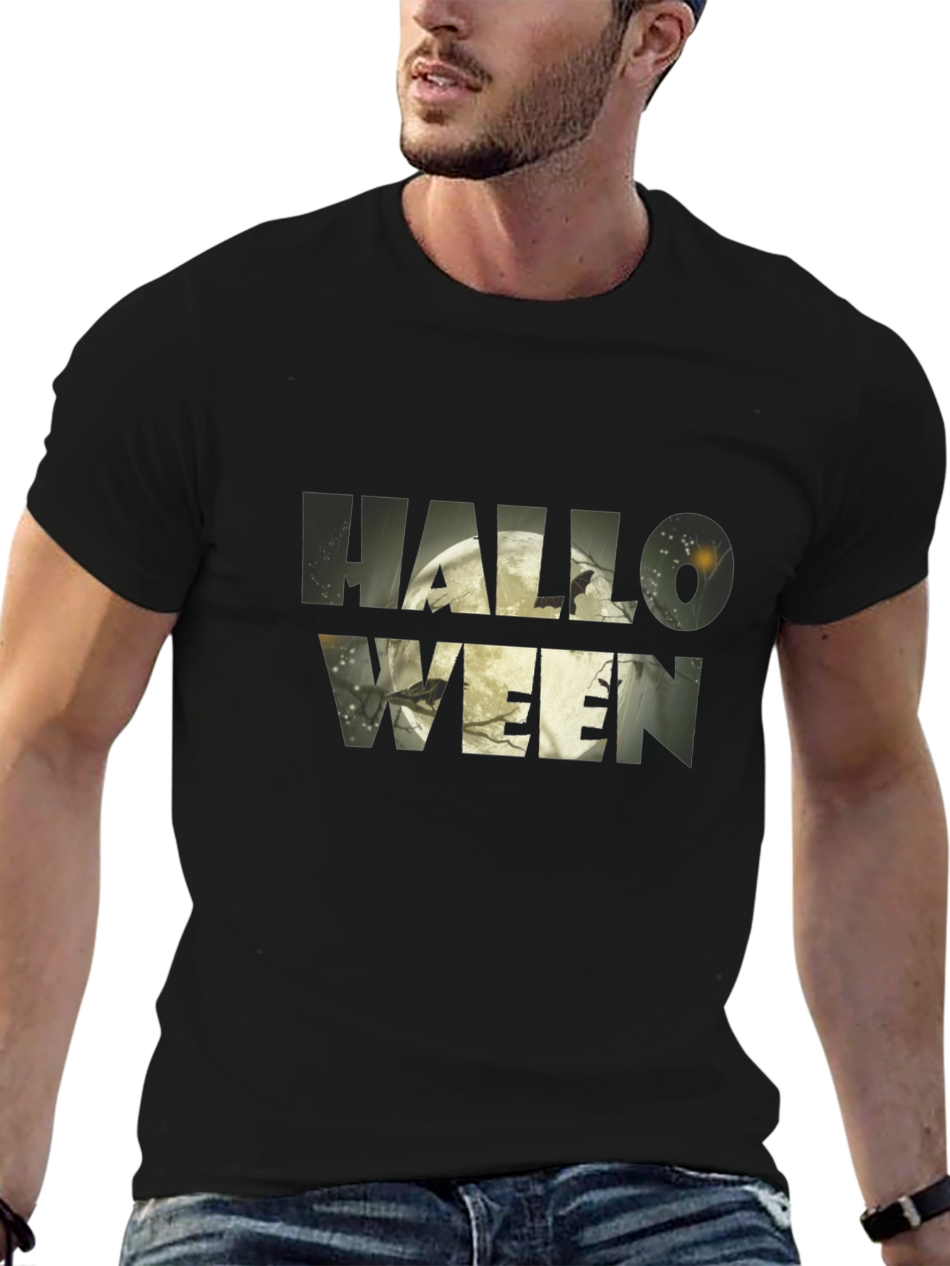 Halloween Graphic Print Black T-Shirt