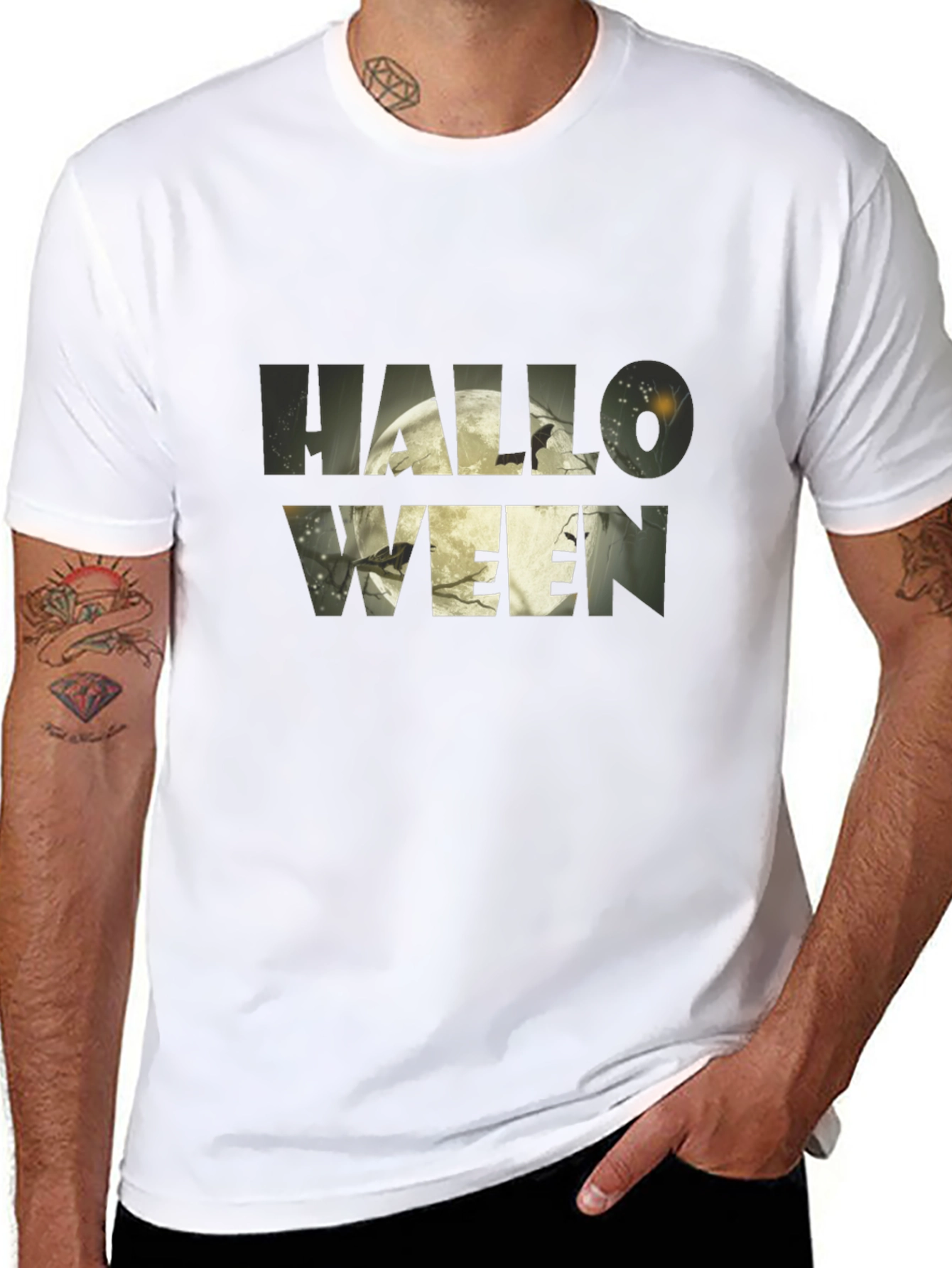 Halloween Graphic Print Black T-Shirt