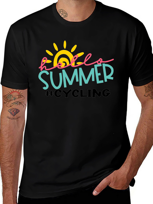 Hello Summer Cycling Black T-Shirt