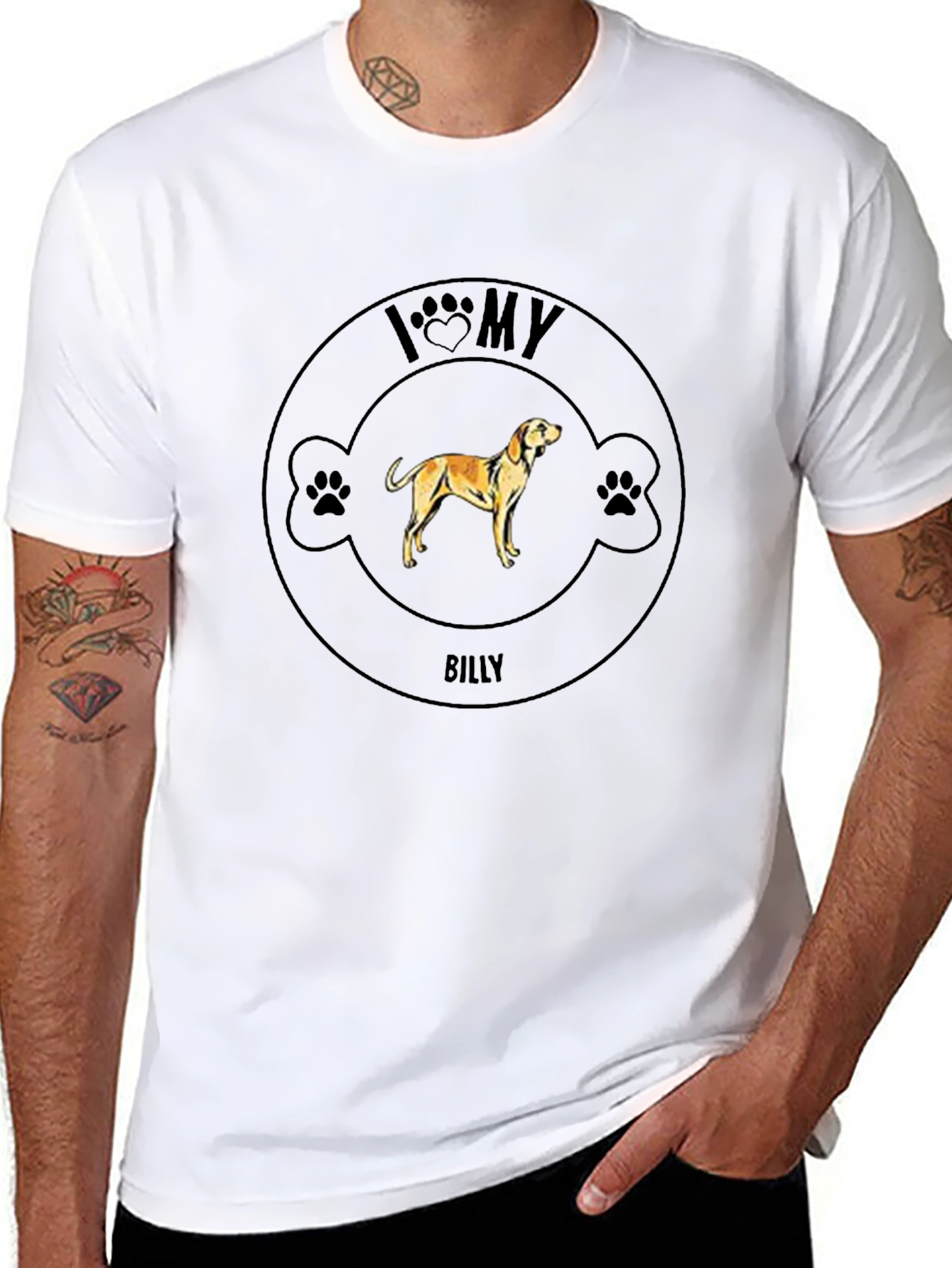 I Love My Dog T-Shirt - Billy Design
