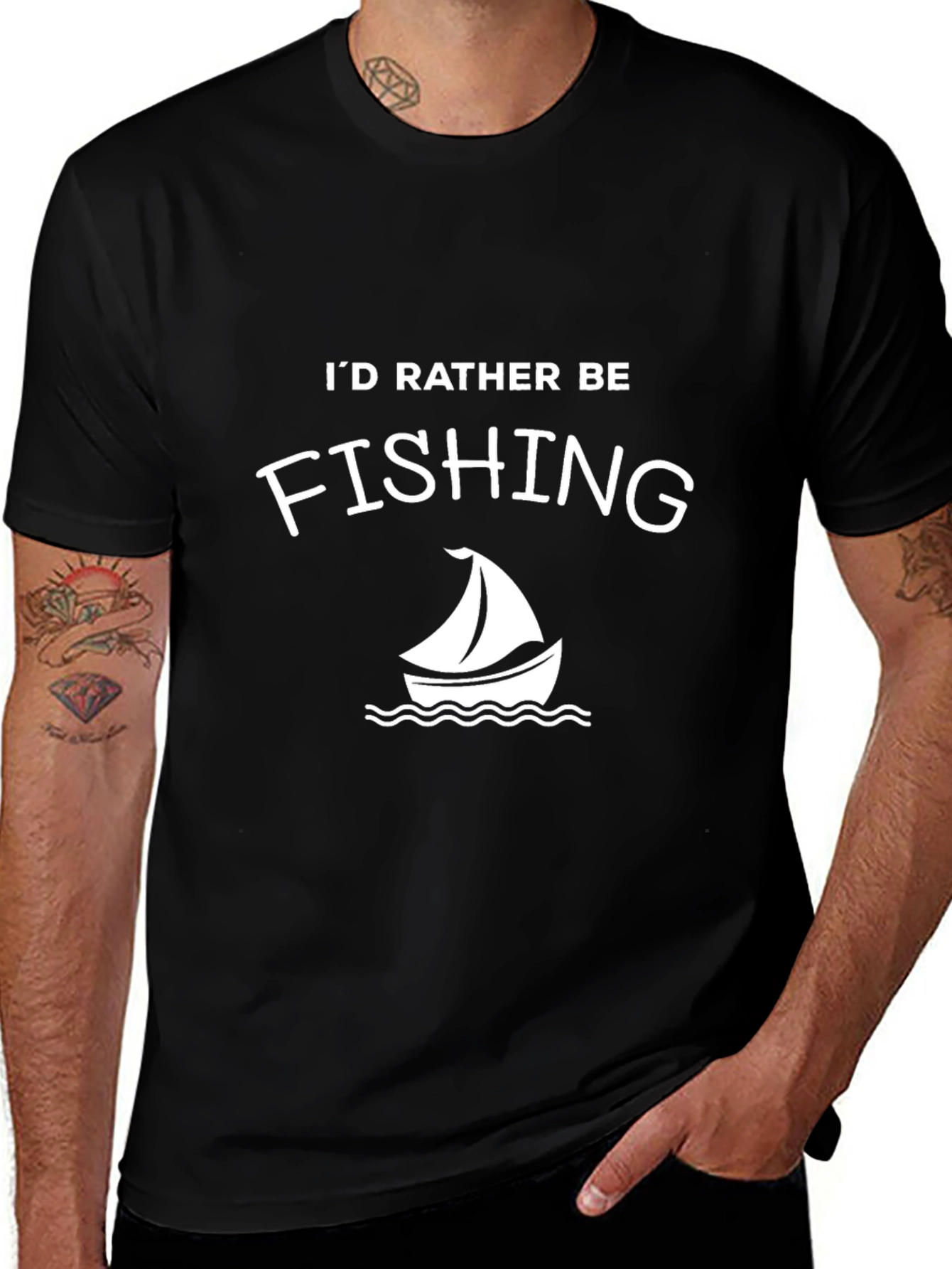 Id Rather Be Fishing T-Shirt - Sailboat Design