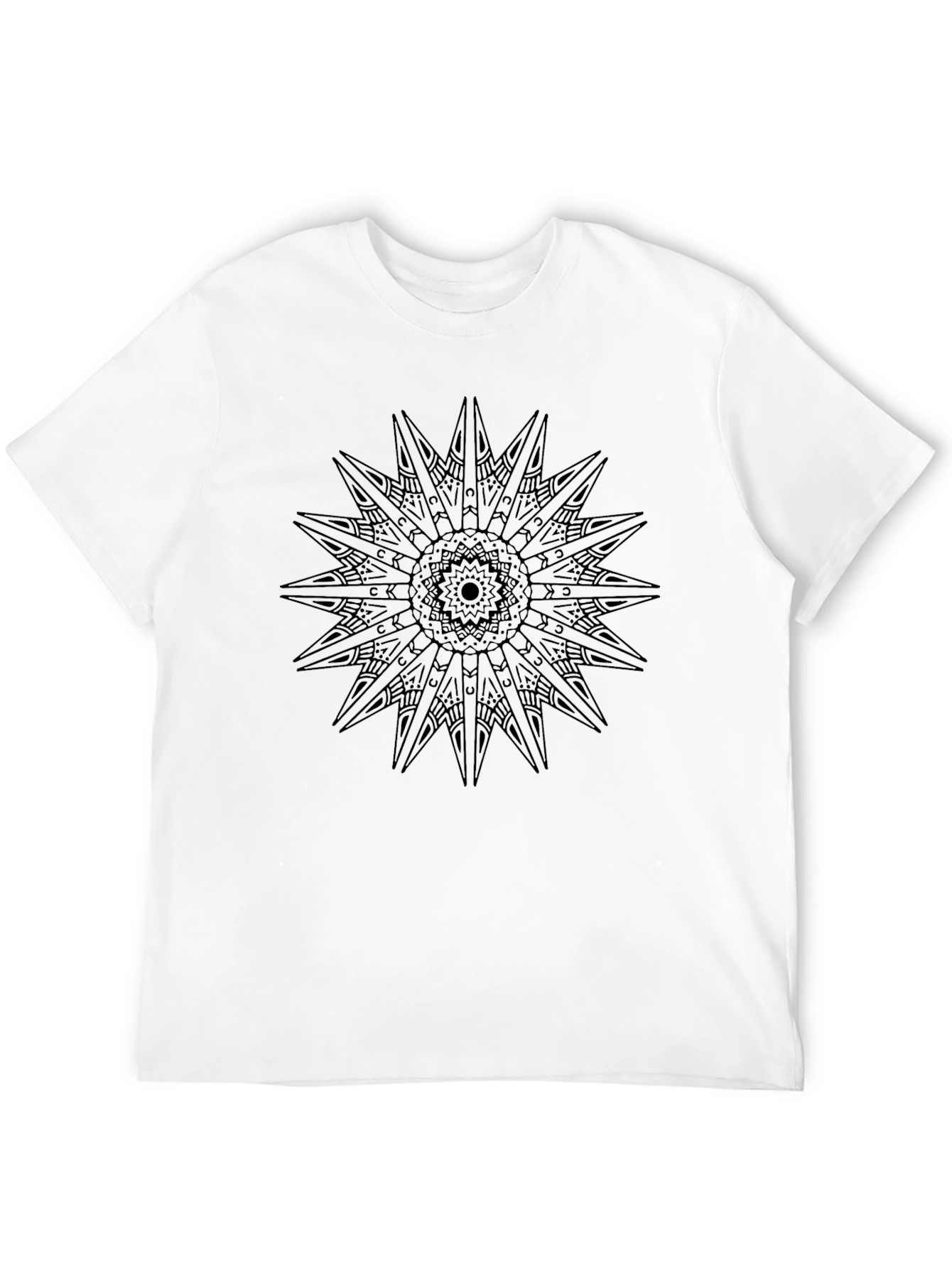 Black Star Mandala Graphic Tee - Casual Comfort