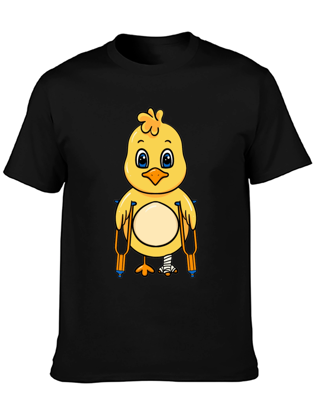 Funny Chick with Crutches Graphic T-Shirt