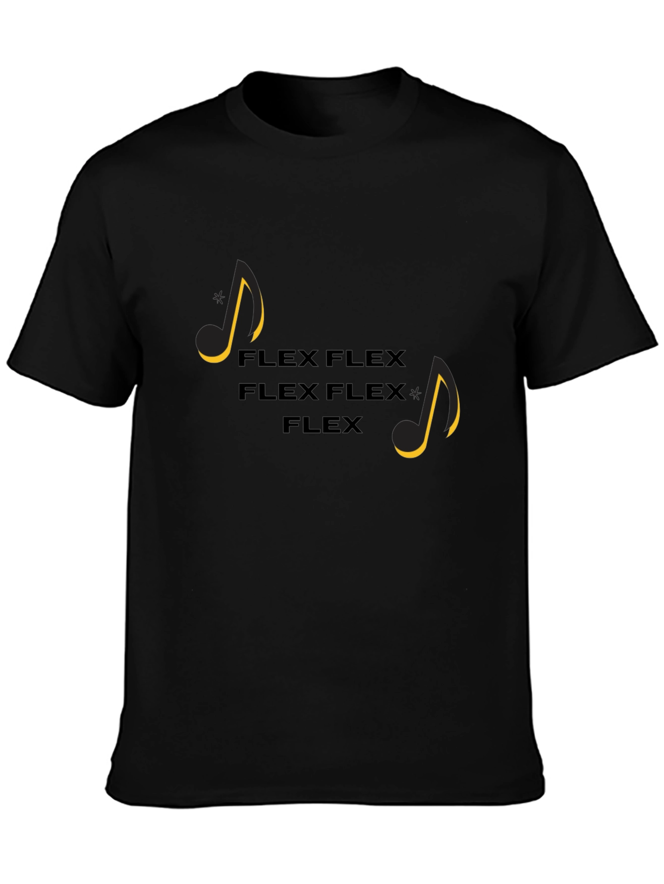 Flex Music Notes Graphic Tee - Black