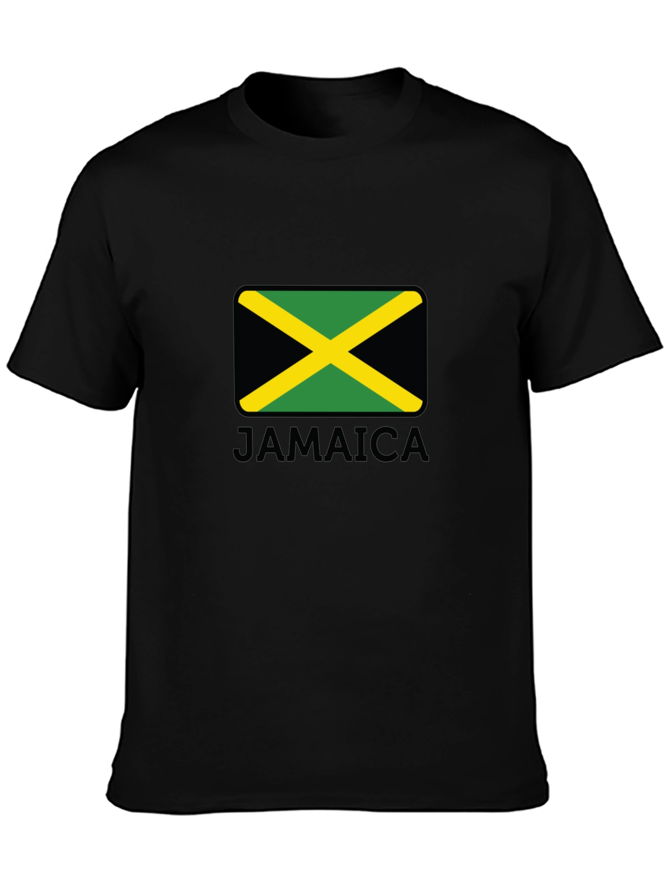 Jamaica Flag Graphic T-Shirt - Black Cotton Tee