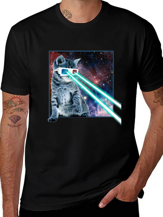 Laser Cat T-Shirt - Galaxy Kitten
