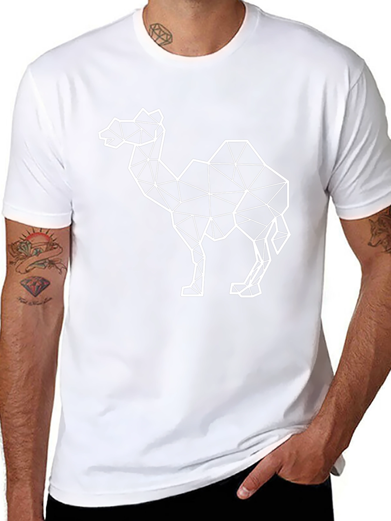 Geometric Camel Graphic Tee - Modern Desert Style