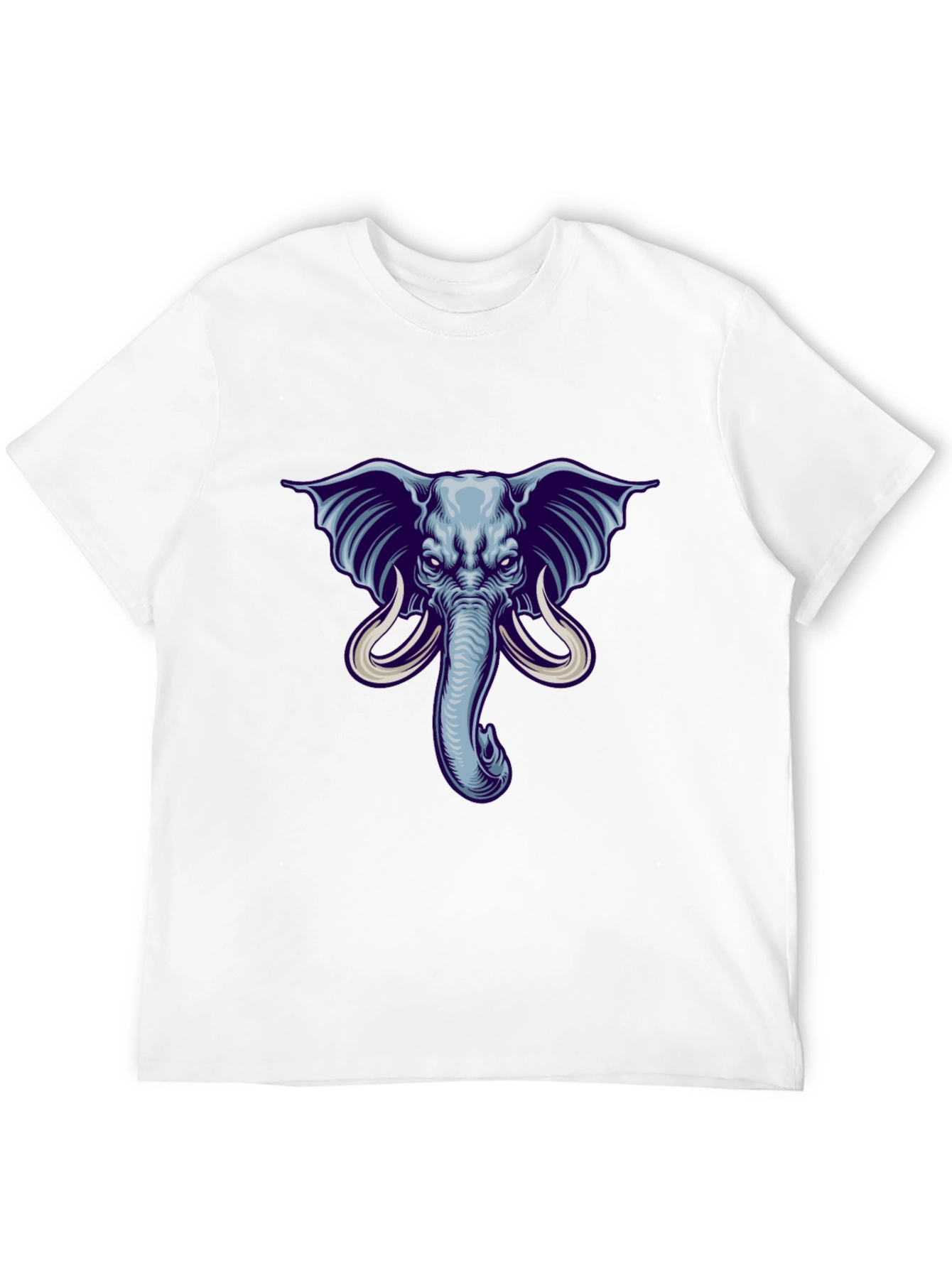 Elephant Graphic Print Mens Black T-Shirt