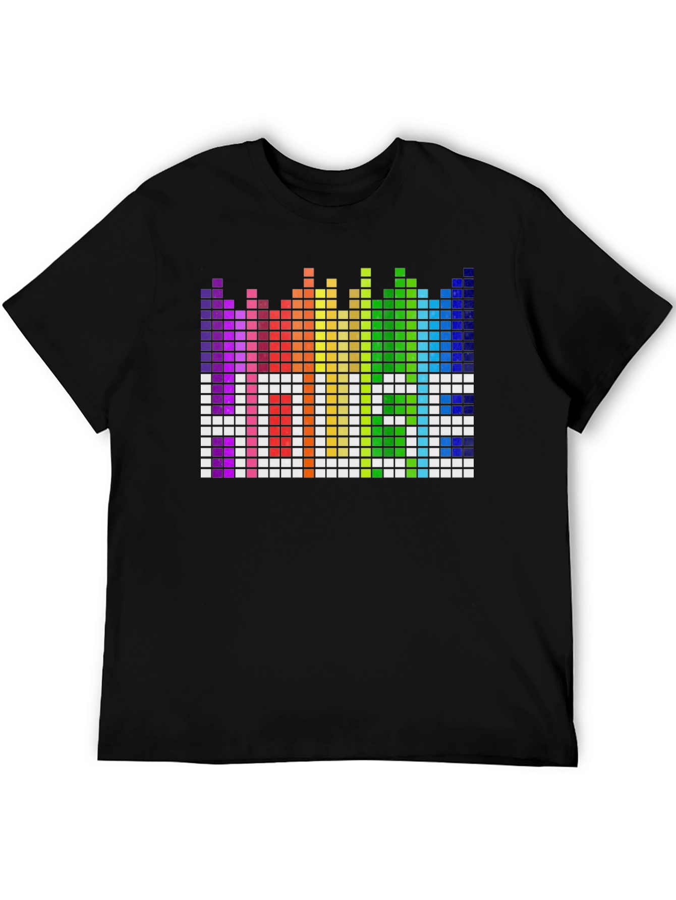 Rainbow Pixel EQ T-Shirt - Black