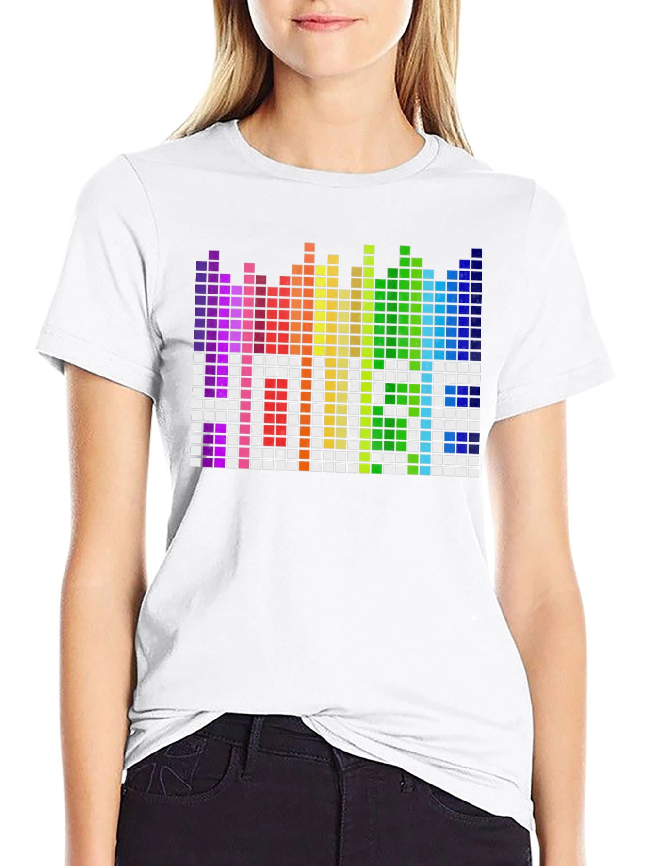 Rainbow Pixel EQ T-Shirt - Black