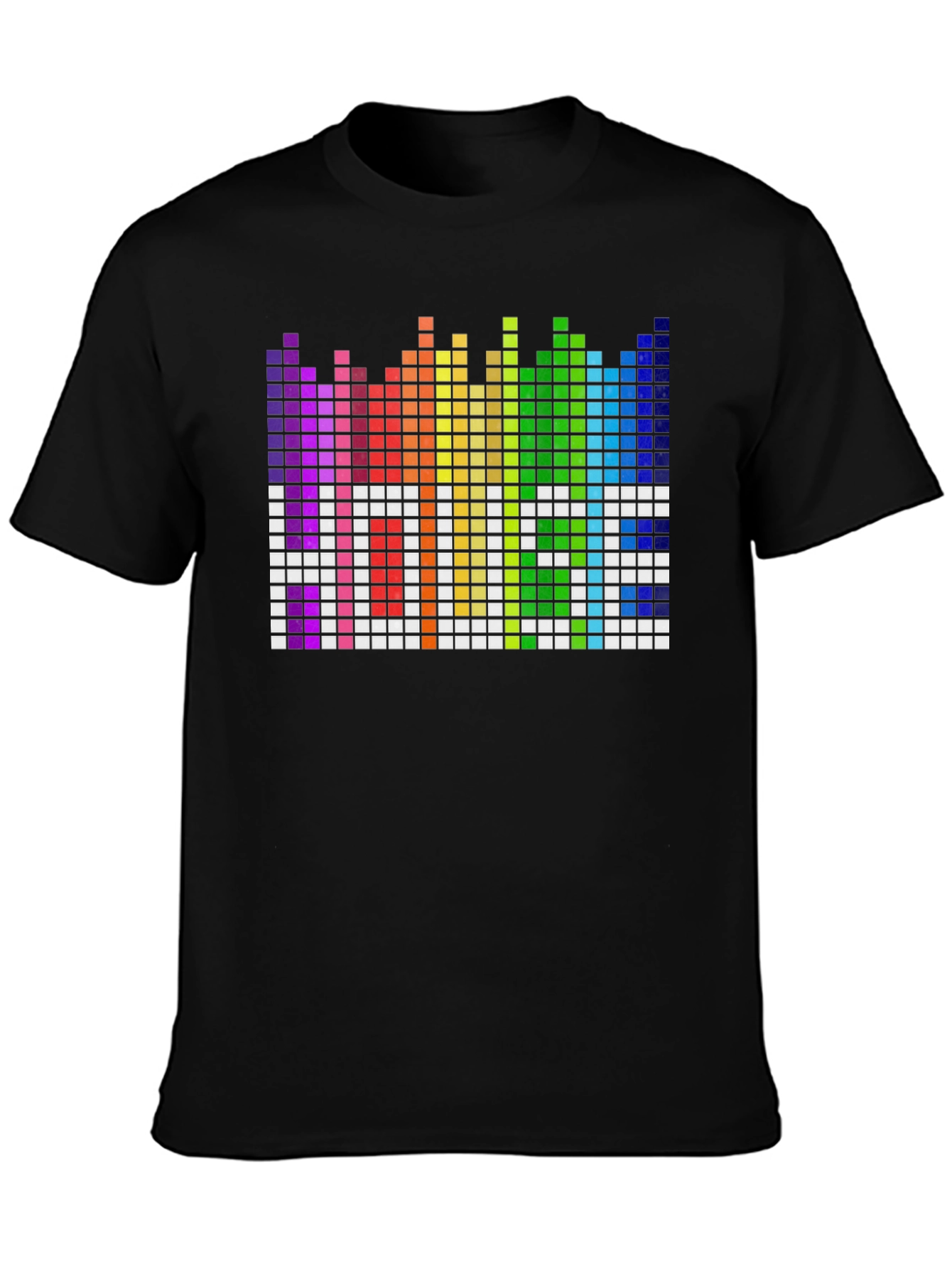 Rainbow Pixel EQ T-Shirt - Black