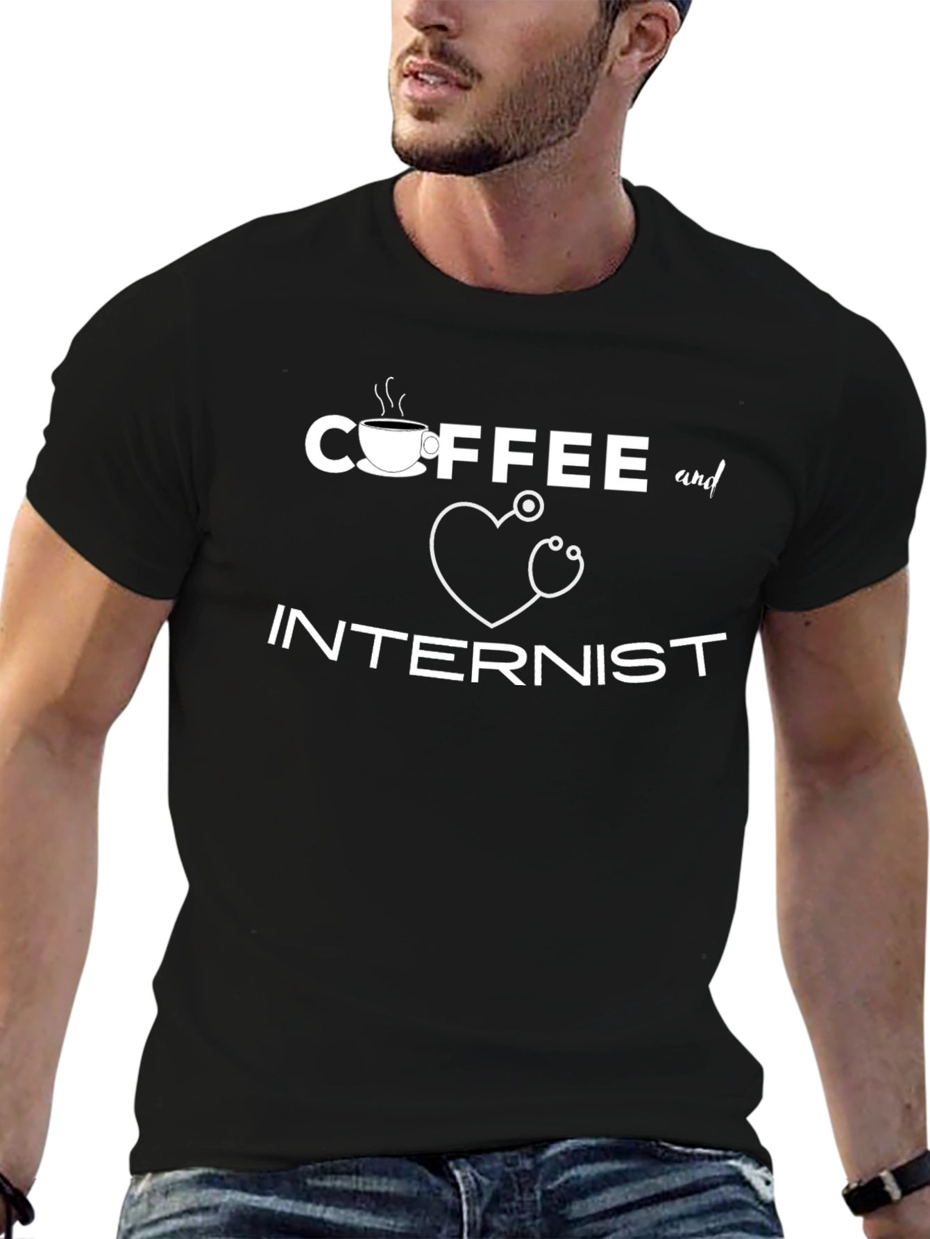 Coffee and Internist Graphic T-Shirt - Medical Professional