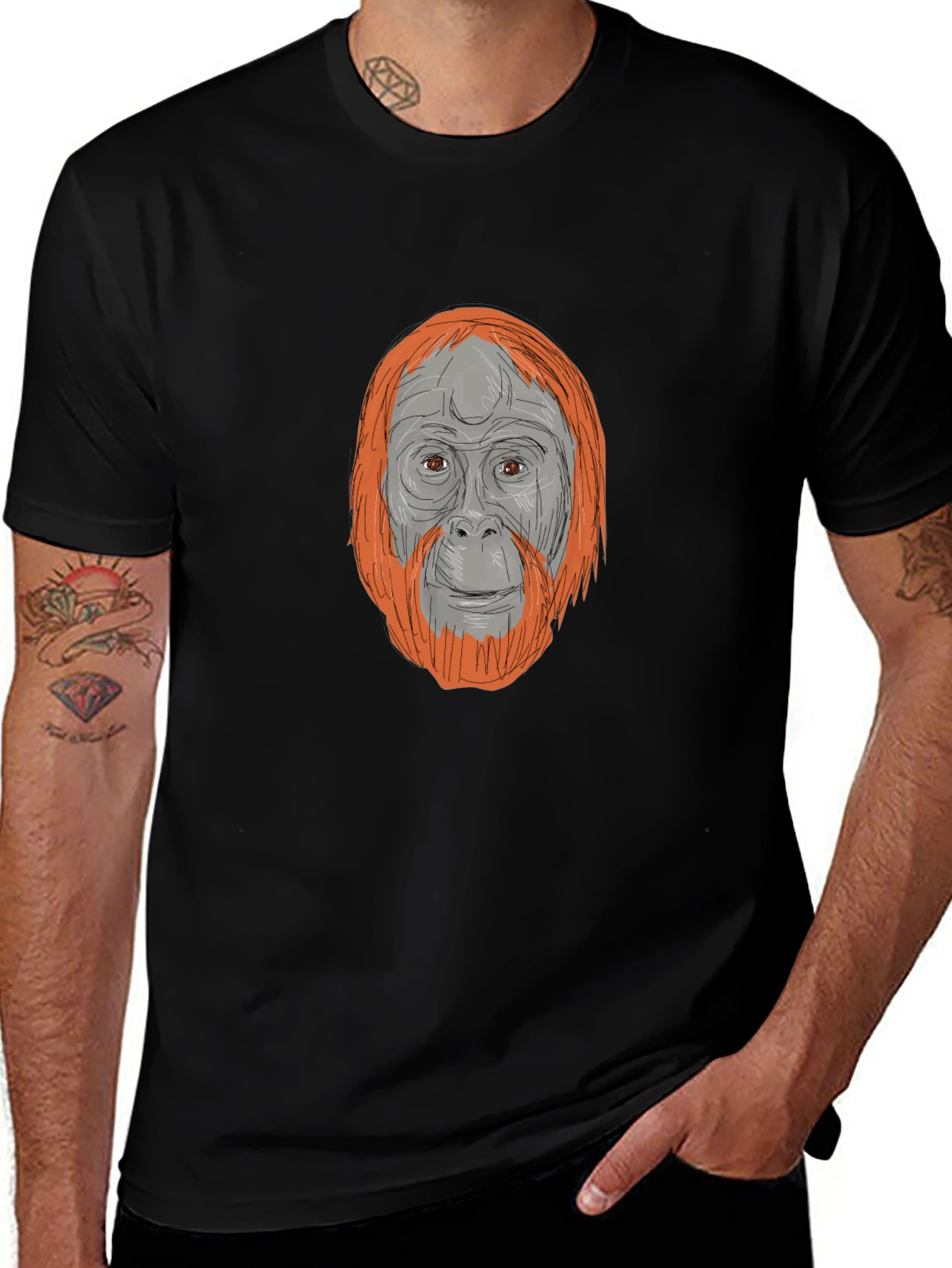 Orangutan Graphic Tee - Stylish Animal Print