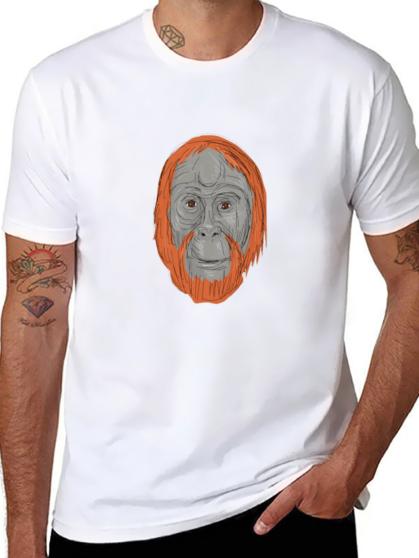 Orangutan Graphic Tee - Stylish Animal Print
