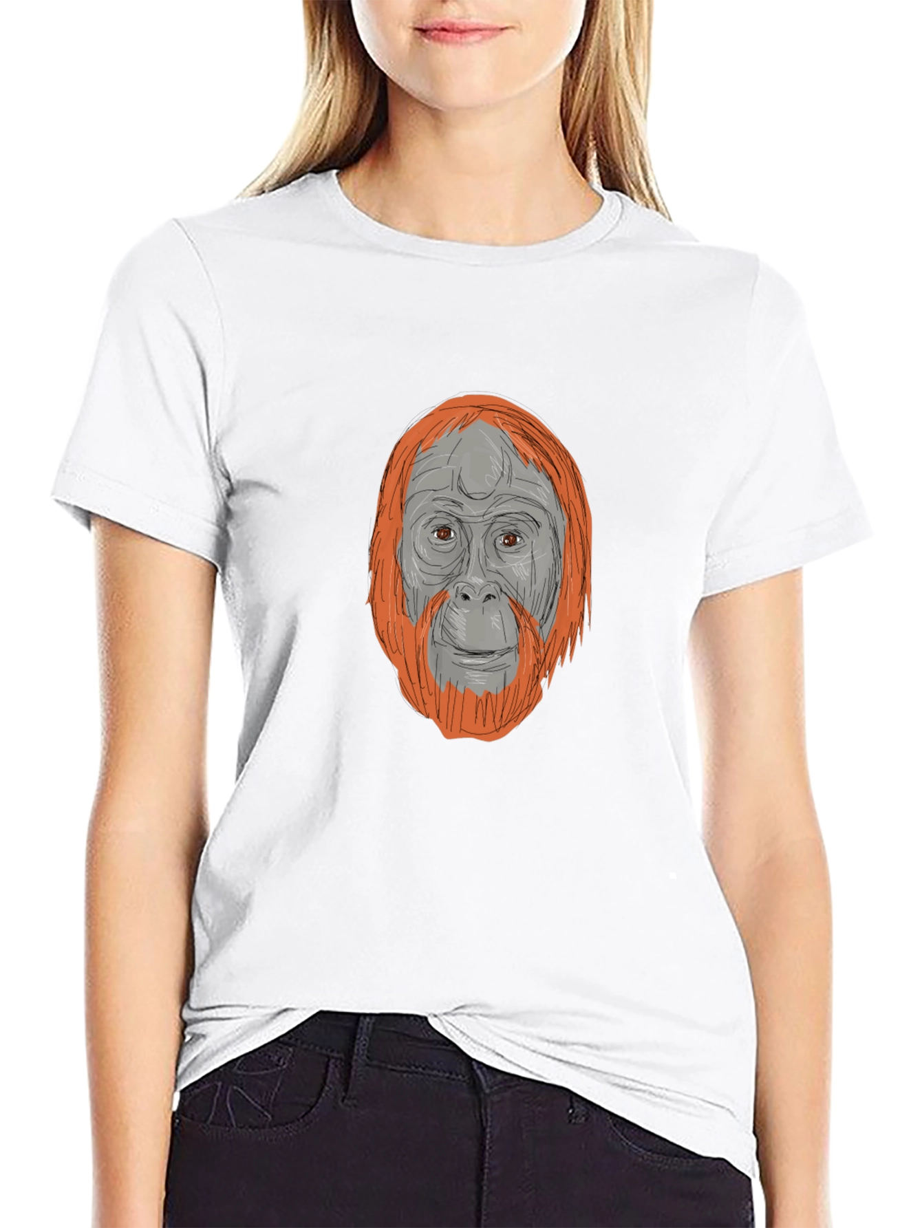 Orangutan Graphic Tee - Stylish Animal Print