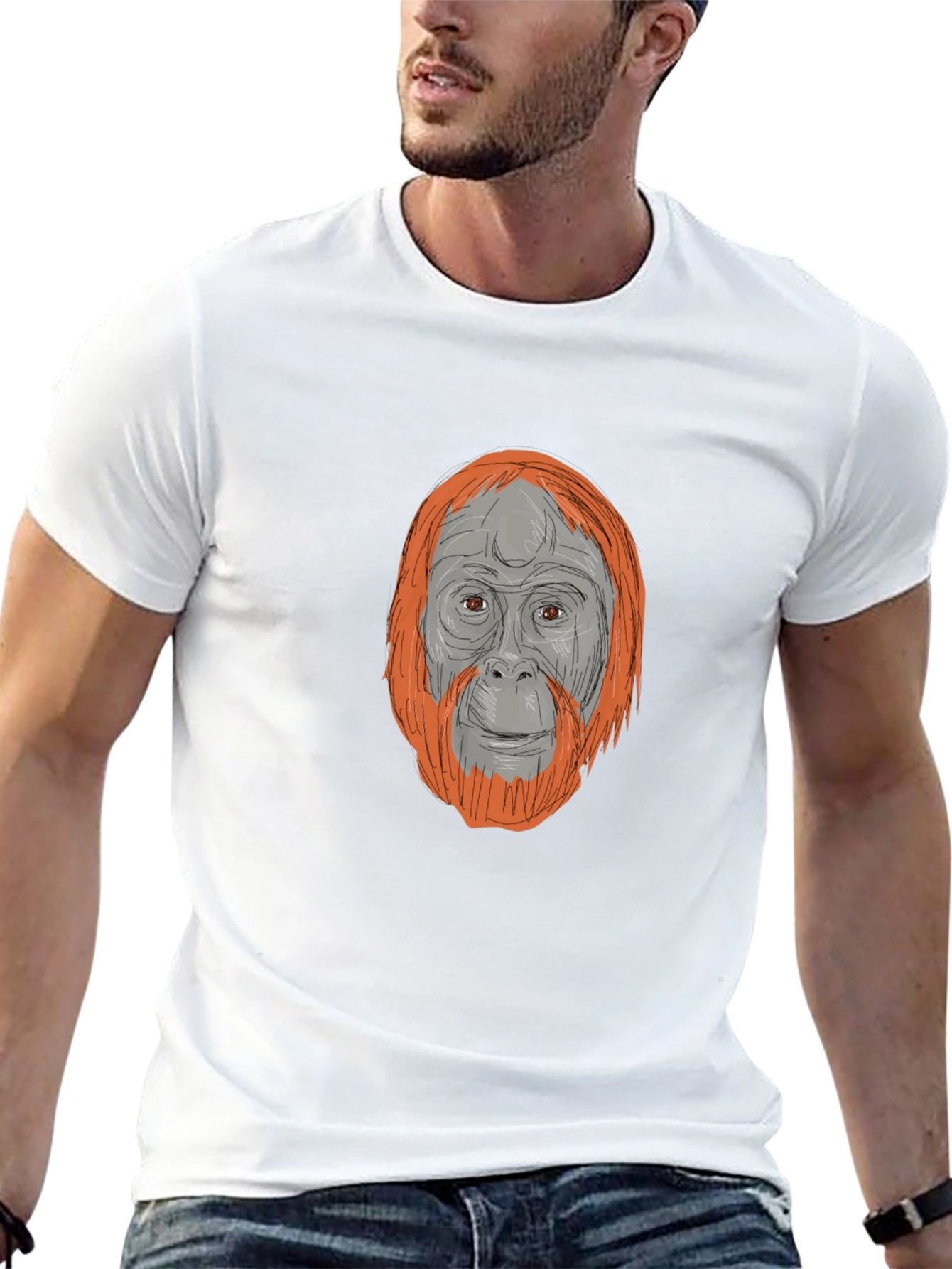Orangutan Graphic Tee - Stylish Animal Print