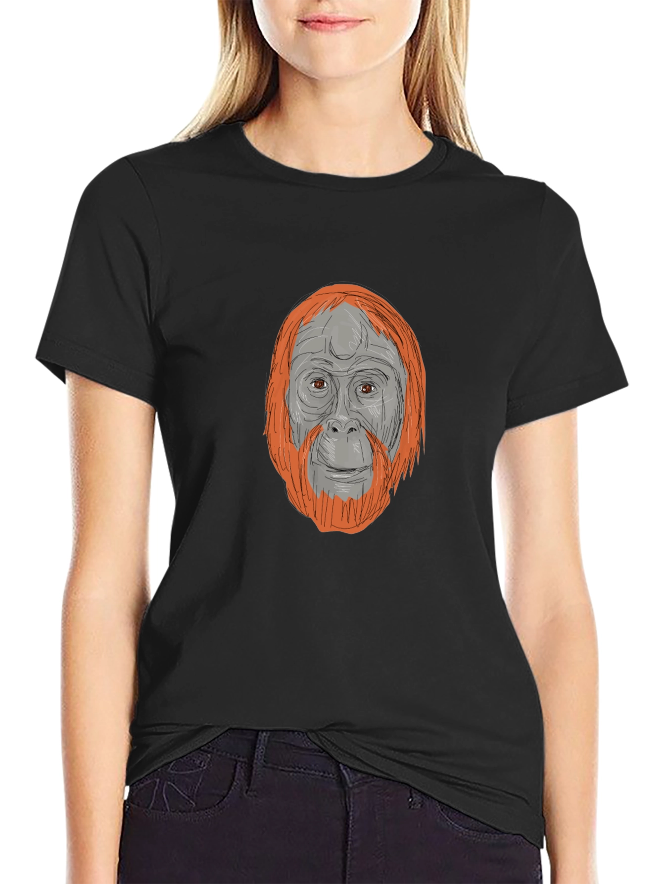 Orangutan Graphic Tee - Stylish Animal Print