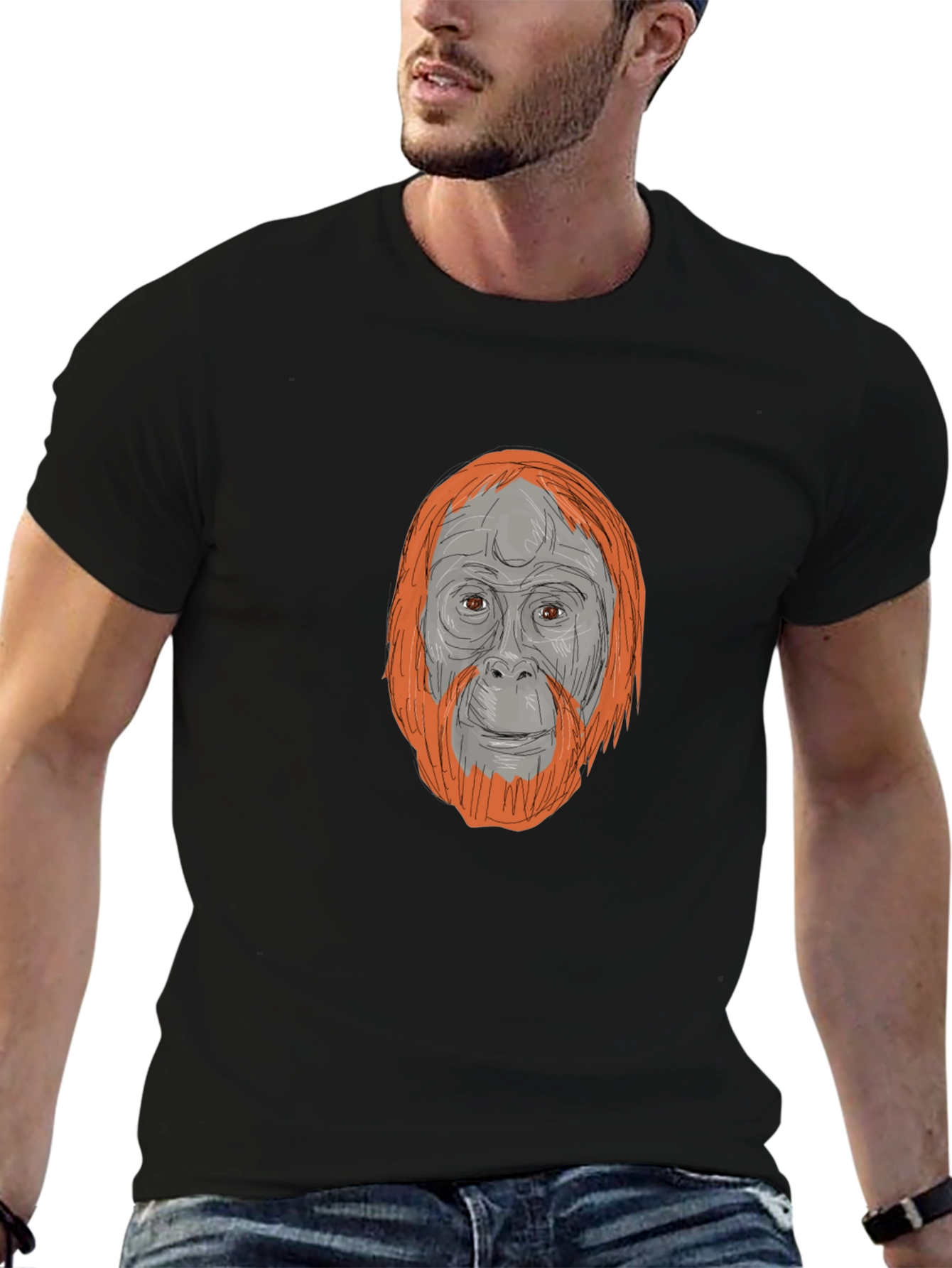 Orangutan Graphic Tee - Stylish Animal Print