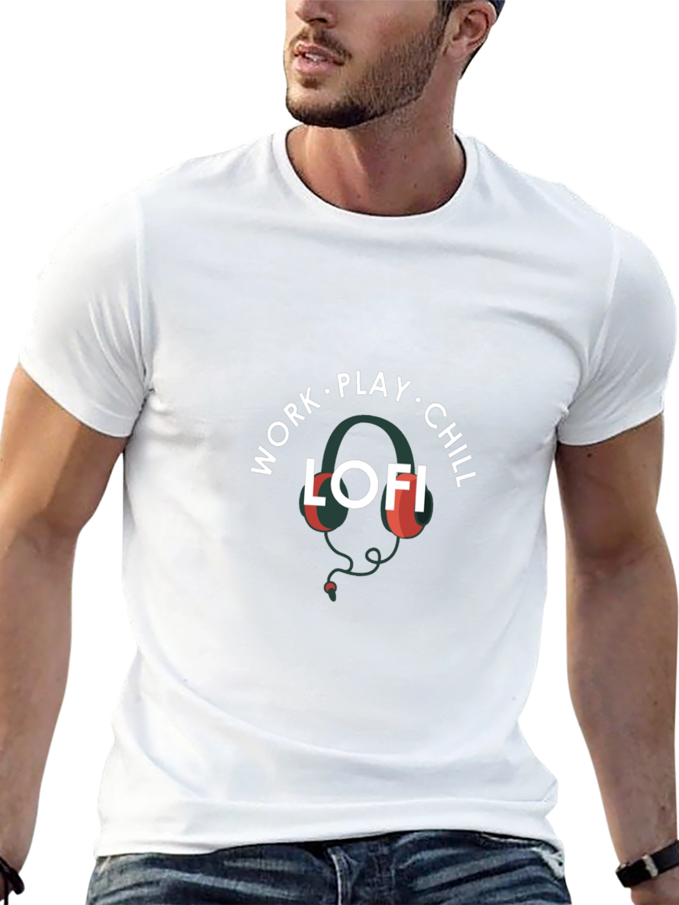 Work Play Chill LOFI Black Graphic Tee